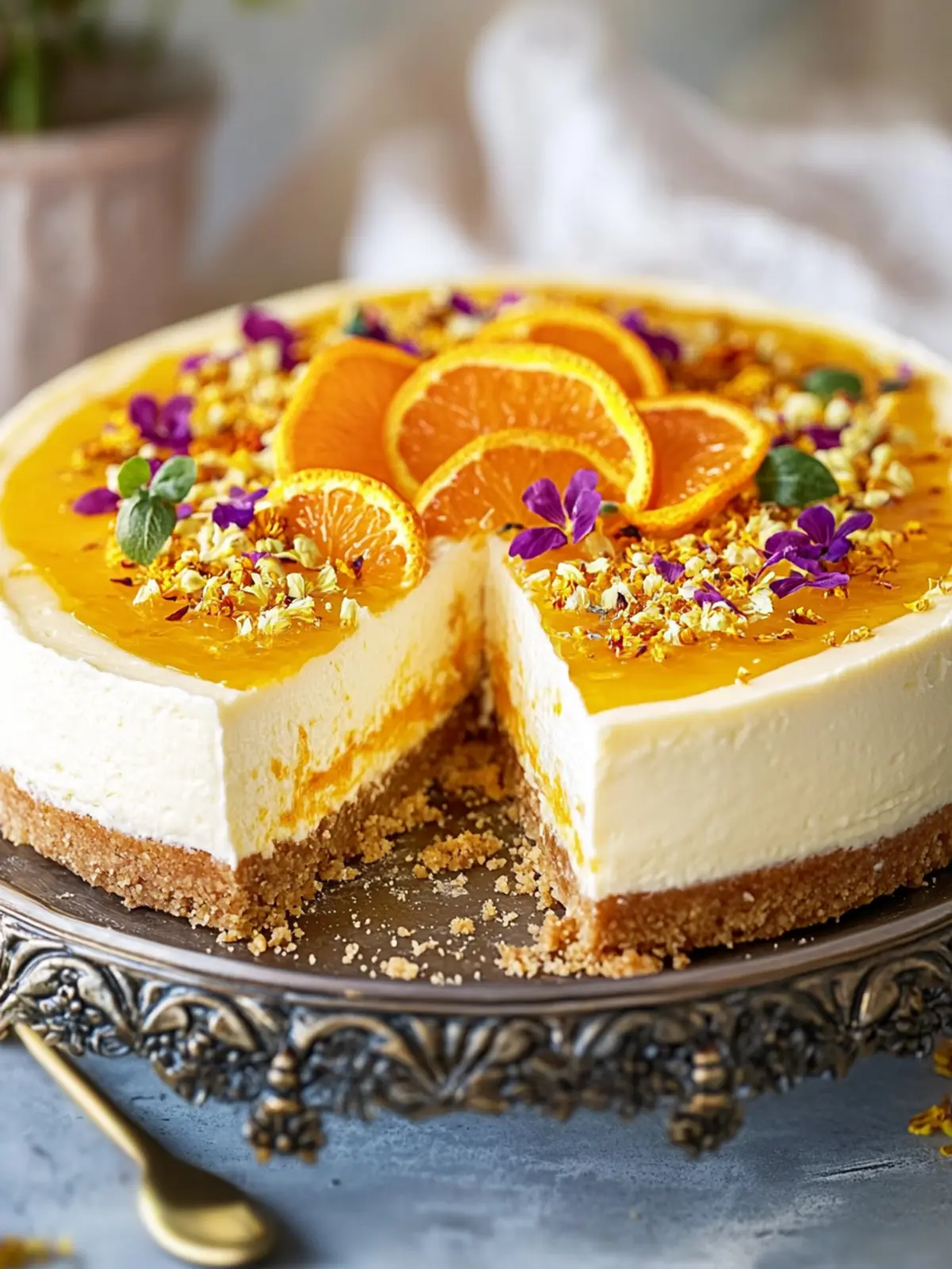 Indulge in Moroccan Orange Blossom Cheesecake Bliss 2 Moroccan Orange Blossom Cheesecake