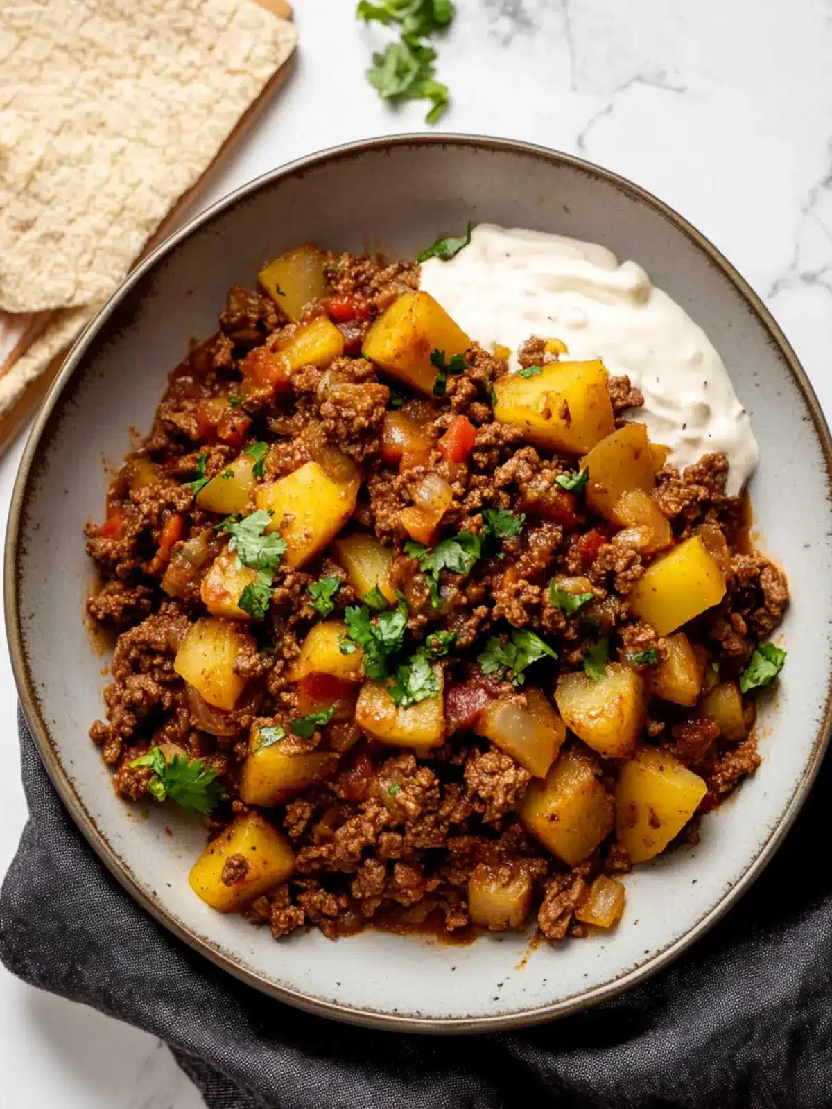 Savor Homemade Mexican Picadillo with Beef & Potato Delight! 4 Mexican Picadillo (Beef & Potato)