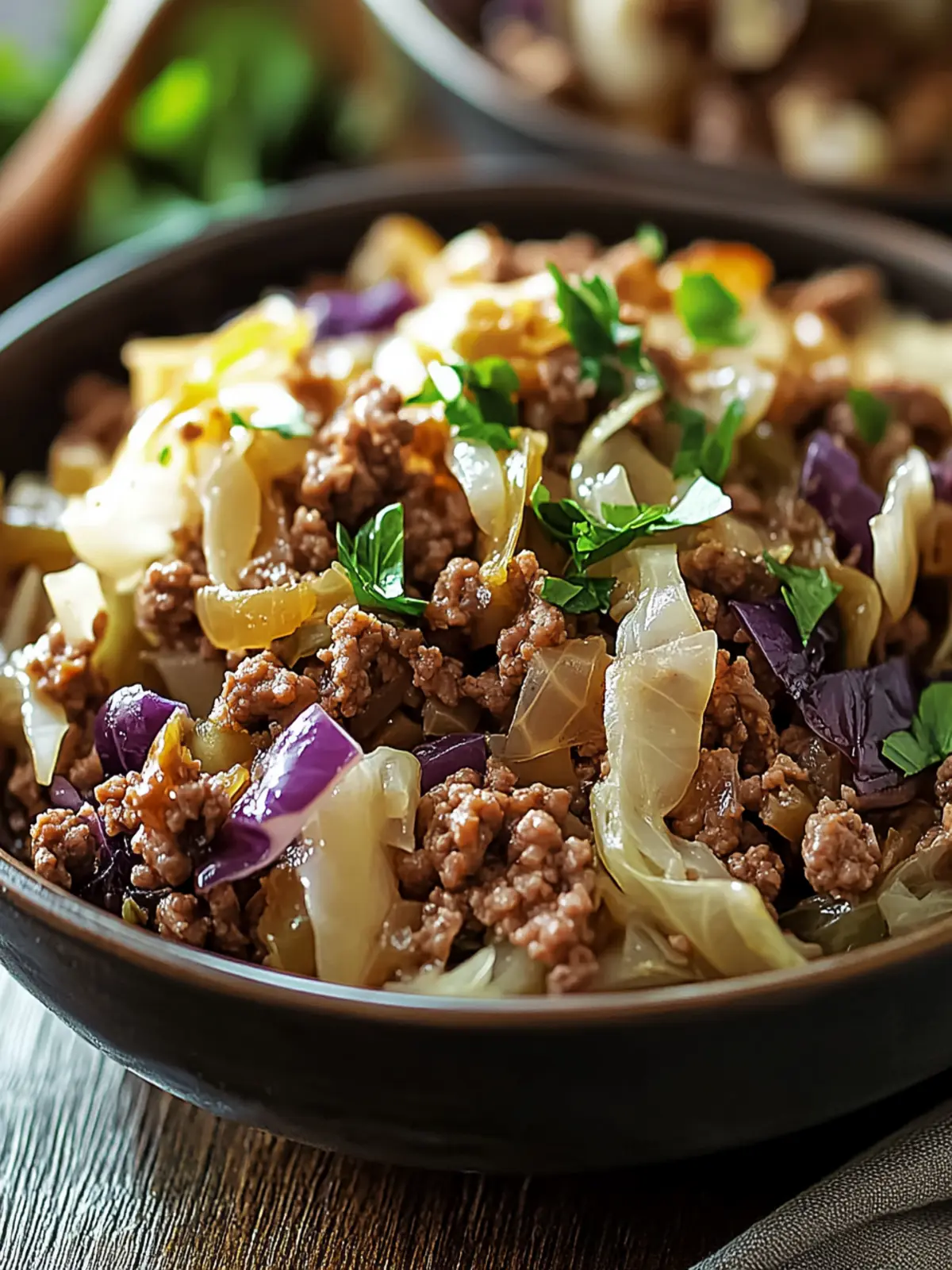 Savory Ground Beef and Chopped Cabbage One-Pot Wonder 5 Ground Beef and Chopped Cabbage