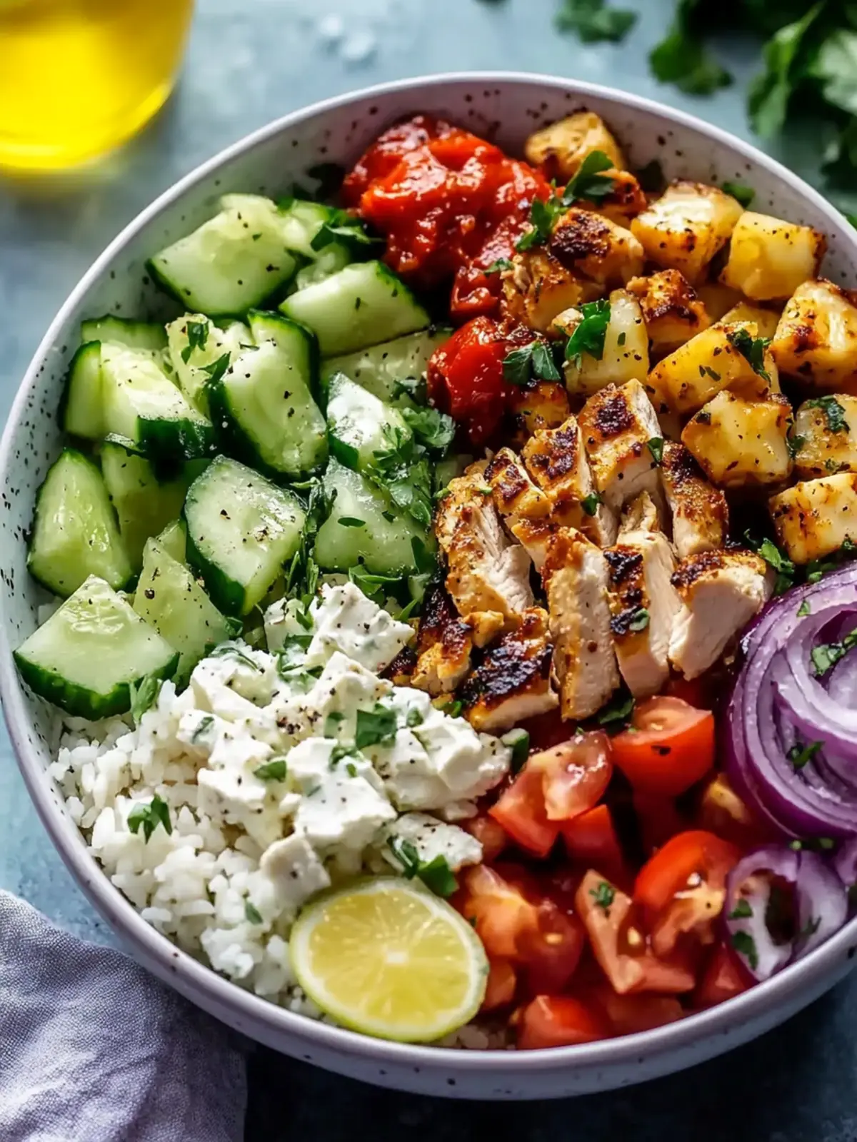 Gluten-Free Greek Chicken Gyro Bowls for Quick Meal Prepping 2 Greek Chicken Gyro Bowls