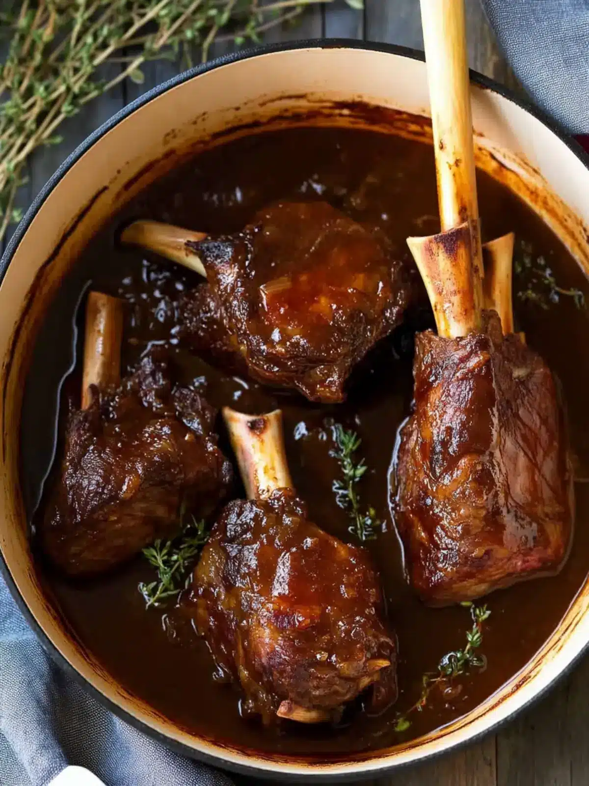 Savory Slow Cooked Lamb Shanks in Rich Red Wine Sauce 3 Slow Cooked Lamb Shanks in Red Wine Sauce