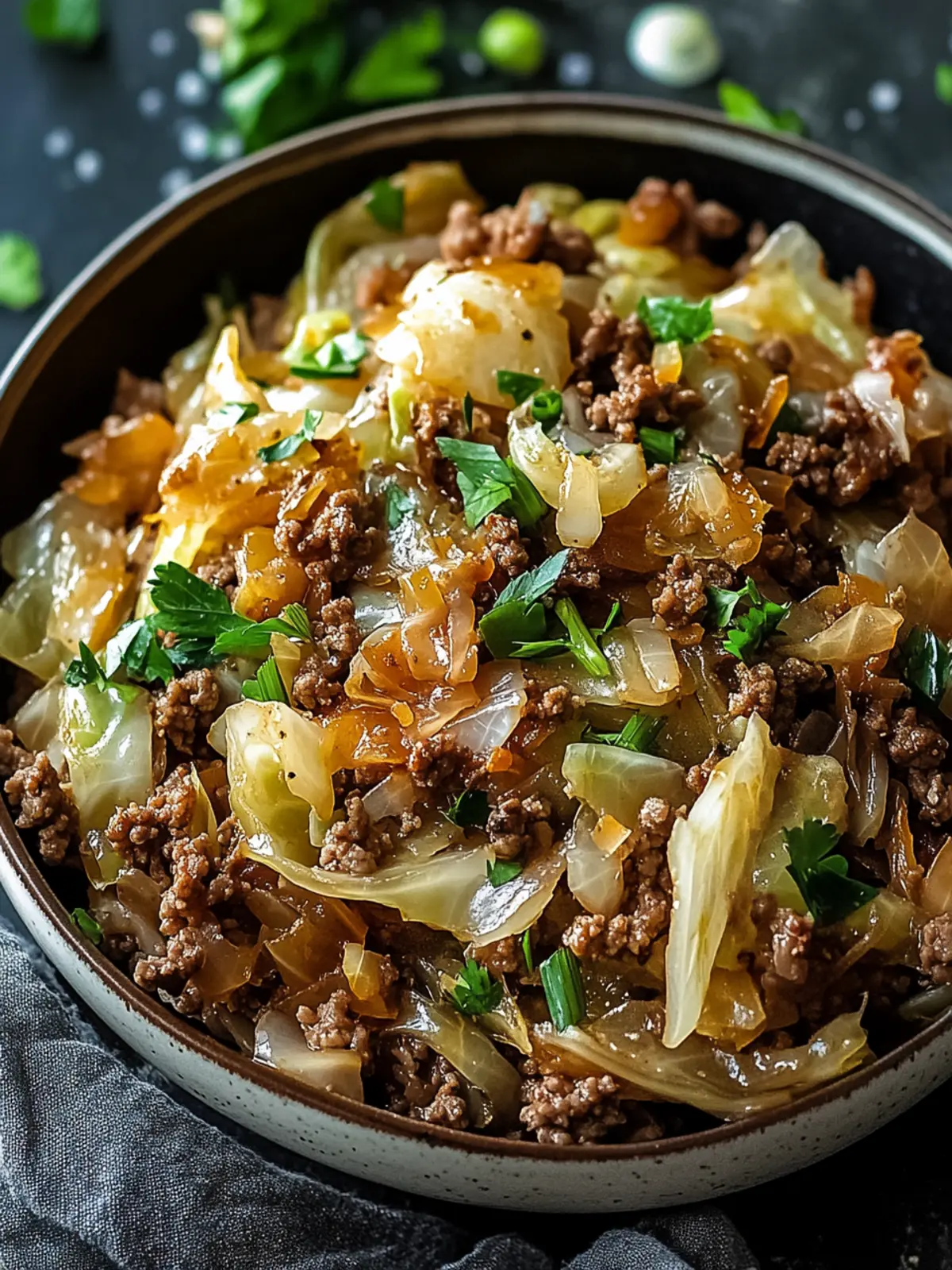 Savory Ground Beef and Chopped Cabbage One-Pot Wonder 4 Ground Beef and Chopped Cabbage