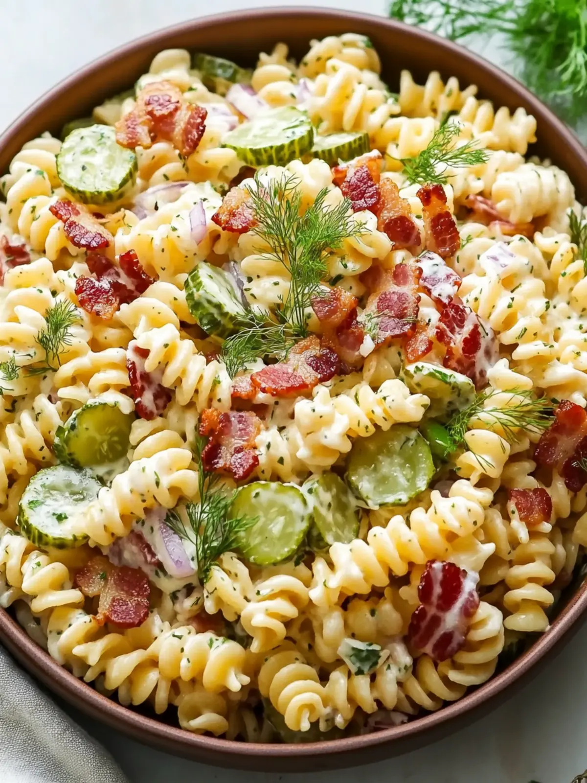 Dill Pickle Bacon Pasta Salad That Will Wow Your Guests 2 Dill Pickle Bacon Pasta Salad