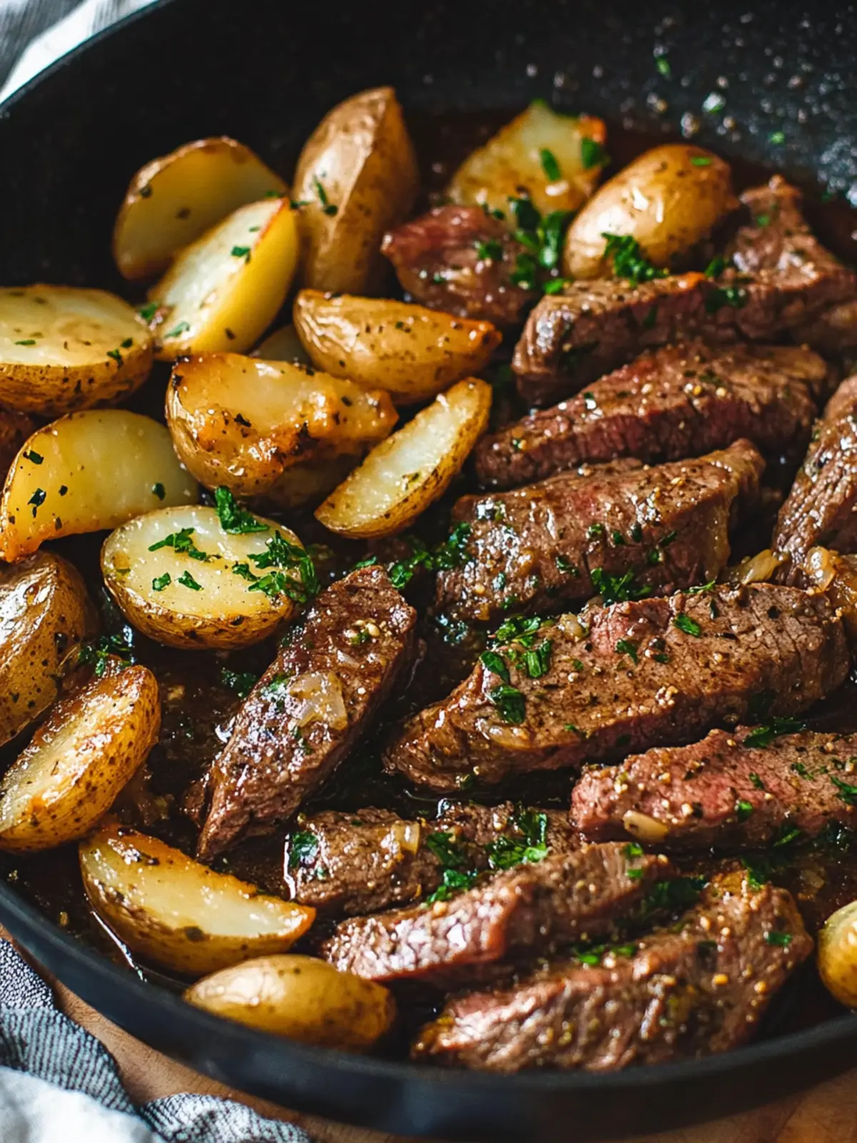 Garlic Butter Steak and Potatoes Skillet for Easy Dinner Bliss 2 Garlic Butter Steak and Potatoes Skillet