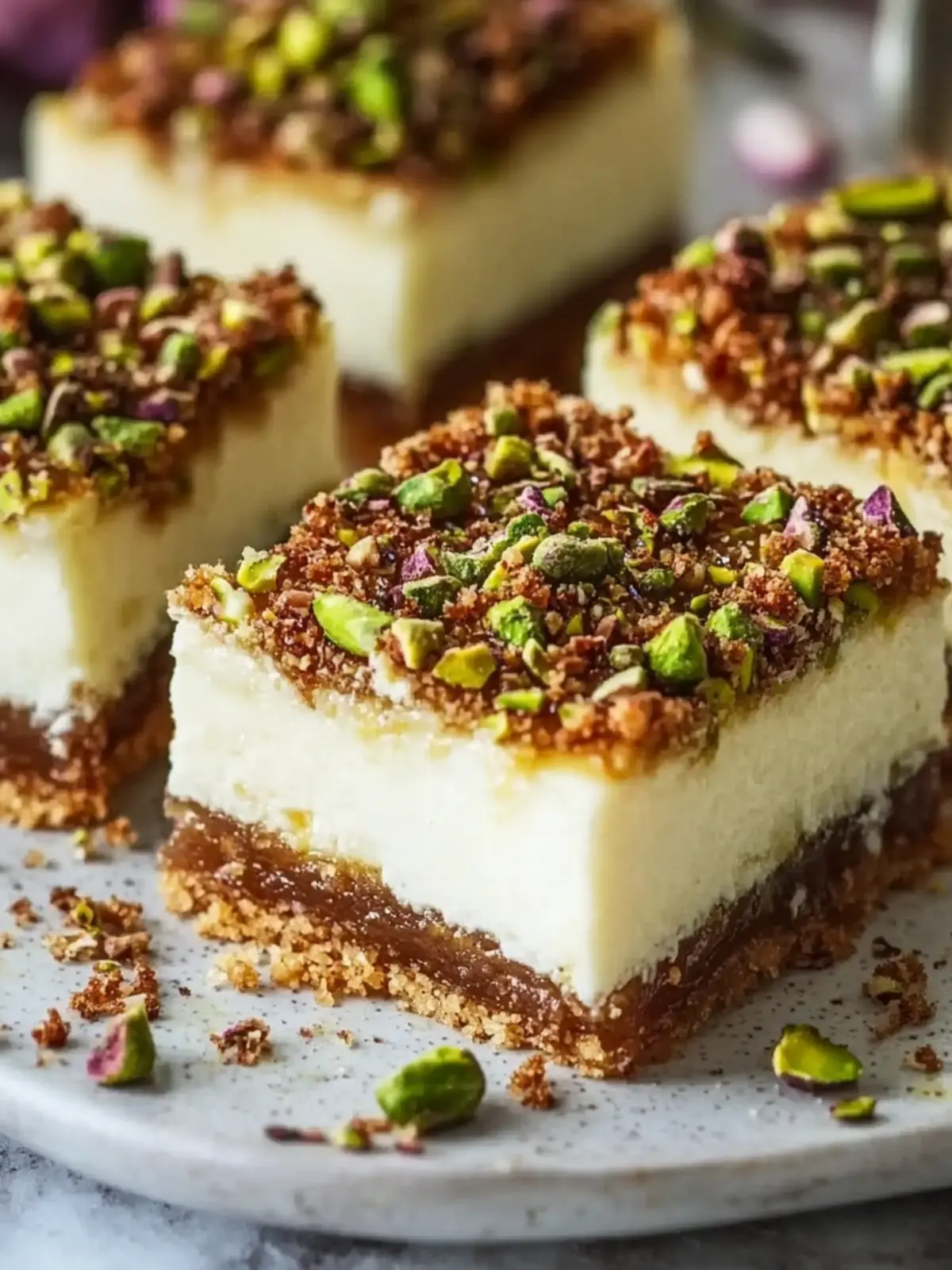 Greek Honey Pistachio Cheesecake Bars for a Guilt-Free Indulgence 4 Greek Honey Pistachio Cheesecake Bars