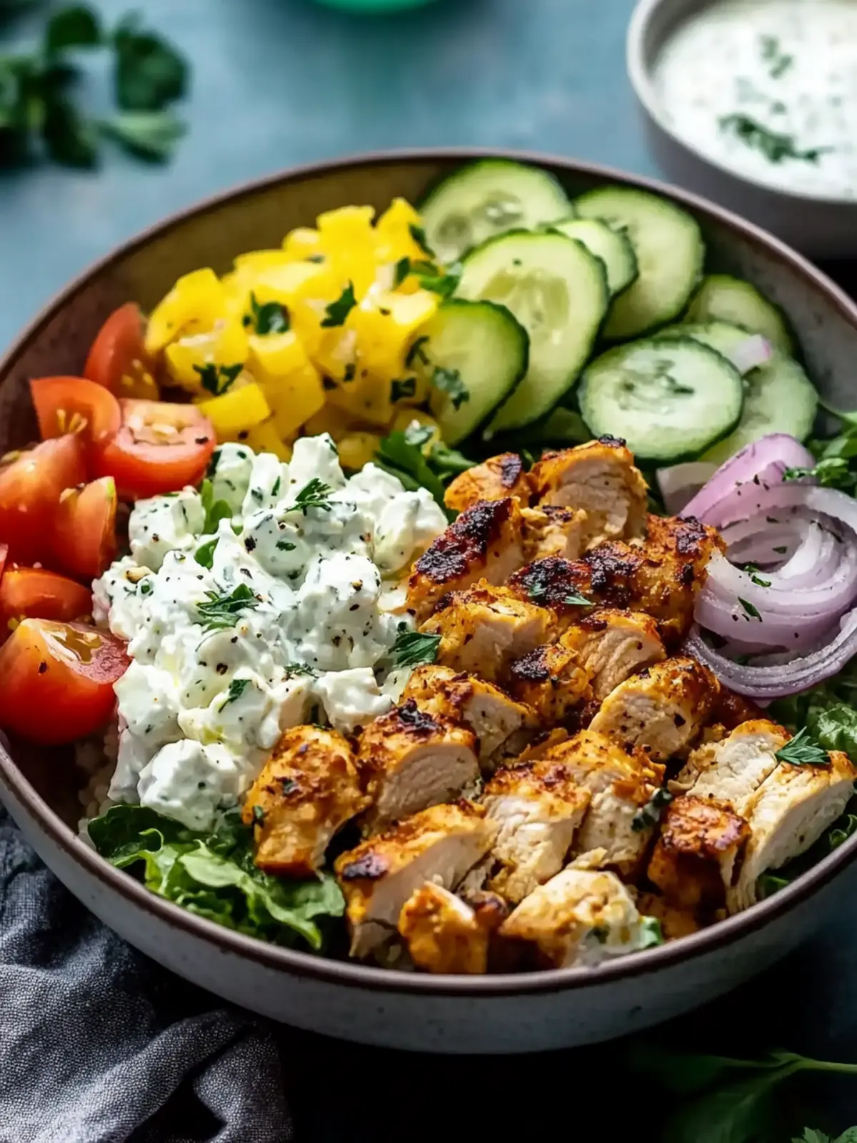 Gluten-Free Greek Chicken Gyro Bowls for Quick Meal Prepping 3 Greek Chicken Gyro Bowls