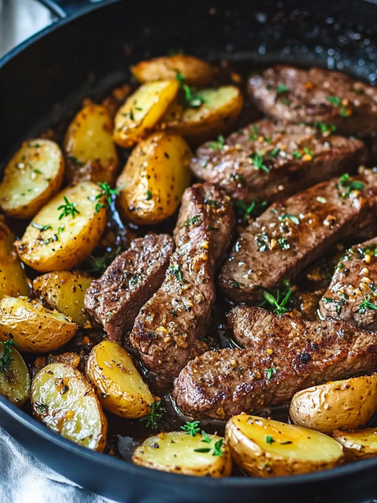 Garlic Butter Steak and Potatoes Skillet for Easy Dinner Bliss 3 Garlic Butter Steak and Potatoes Skillet