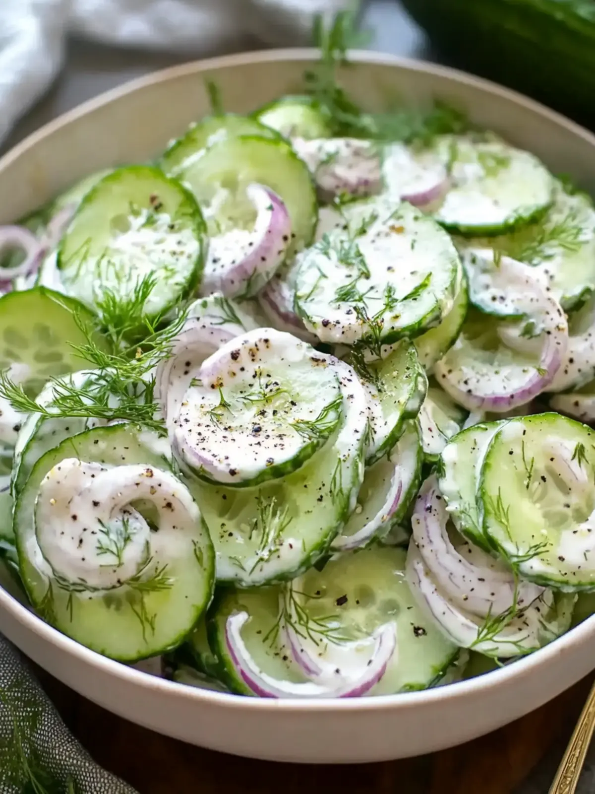Creamy Cucumber Salad: Your Quick Go-To for Fresh Flavor 2 Creamy Cucumber Salad