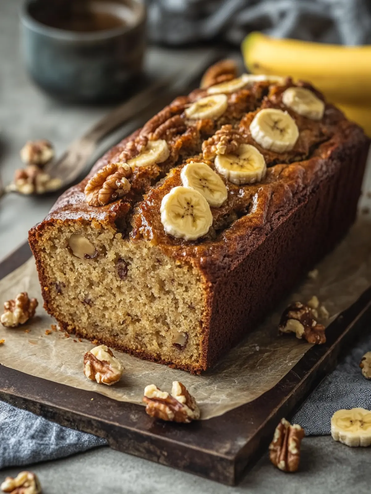 Delightful Banana Loaf with Walnuts for Cozy Afternoons 2 Banana Loaf with Walnuts