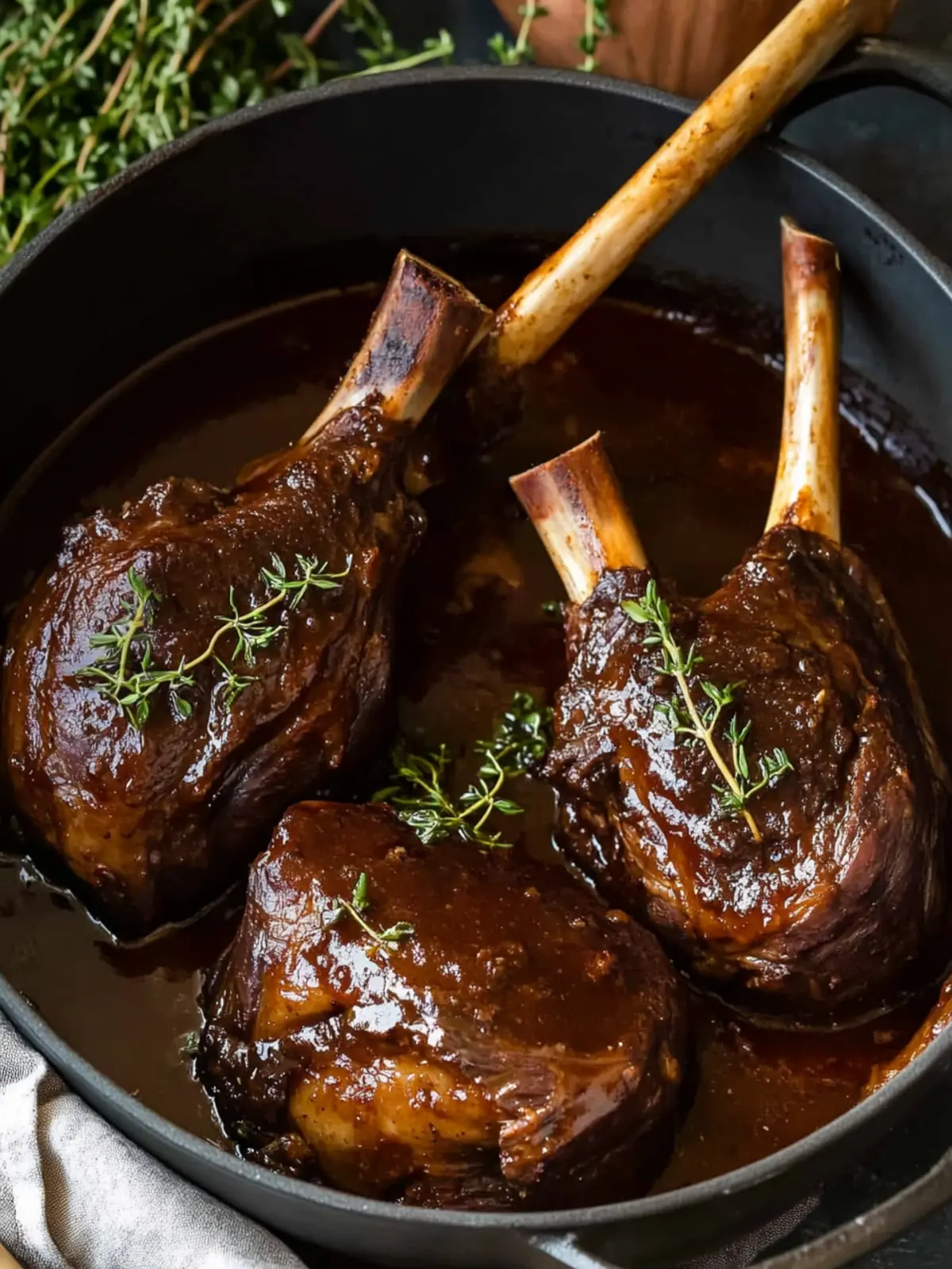 Savory Slow Cooked Lamb Shanks in Rich Red Wine Sauce 4 Slow Cooked Lamb Shanks in Red Wine Sauce