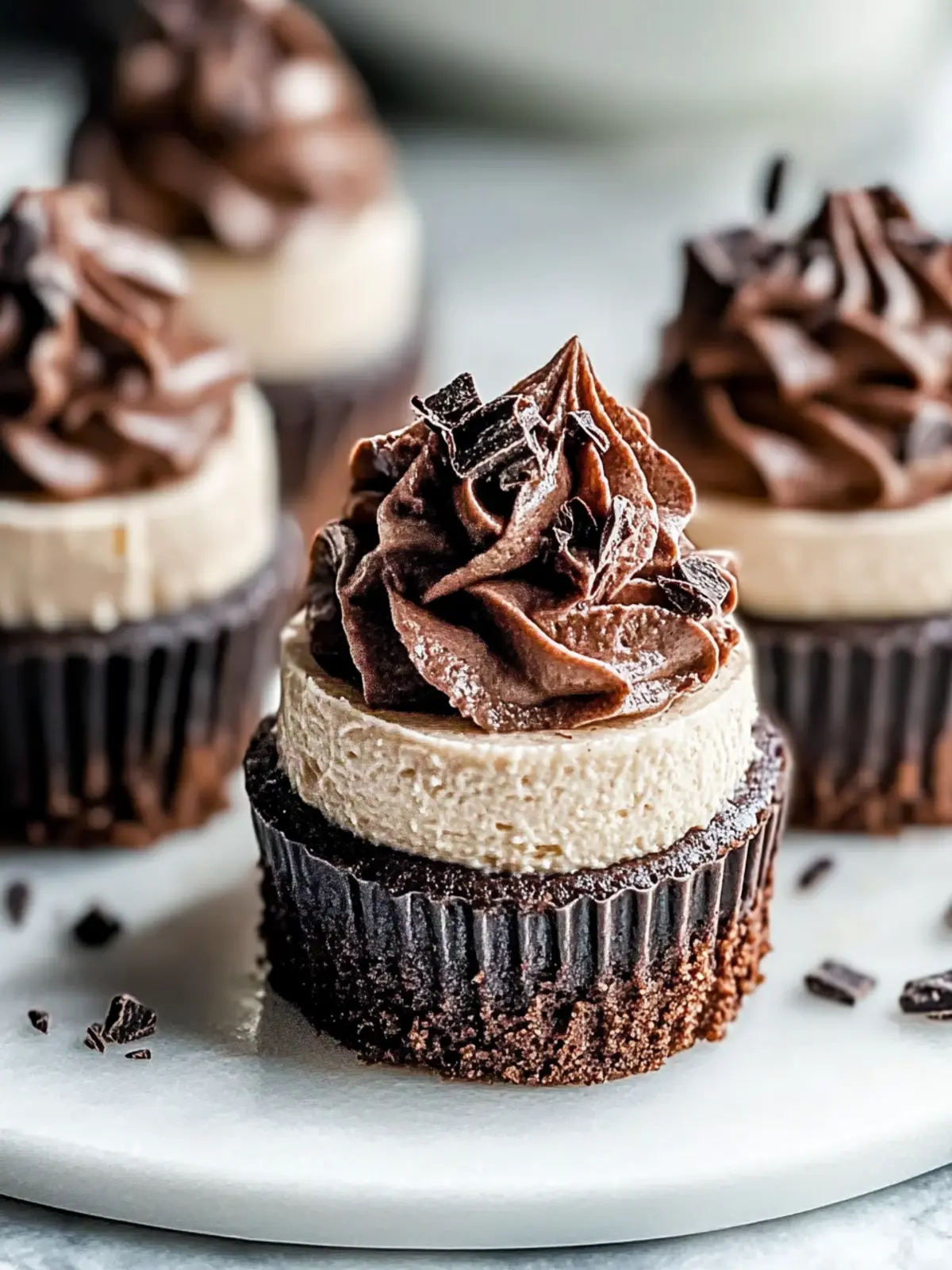 Irresistible Mini Triple Chocolate Cheesecakes You’ll Love 2 Mini Triple Chocolate Cheesecakes
