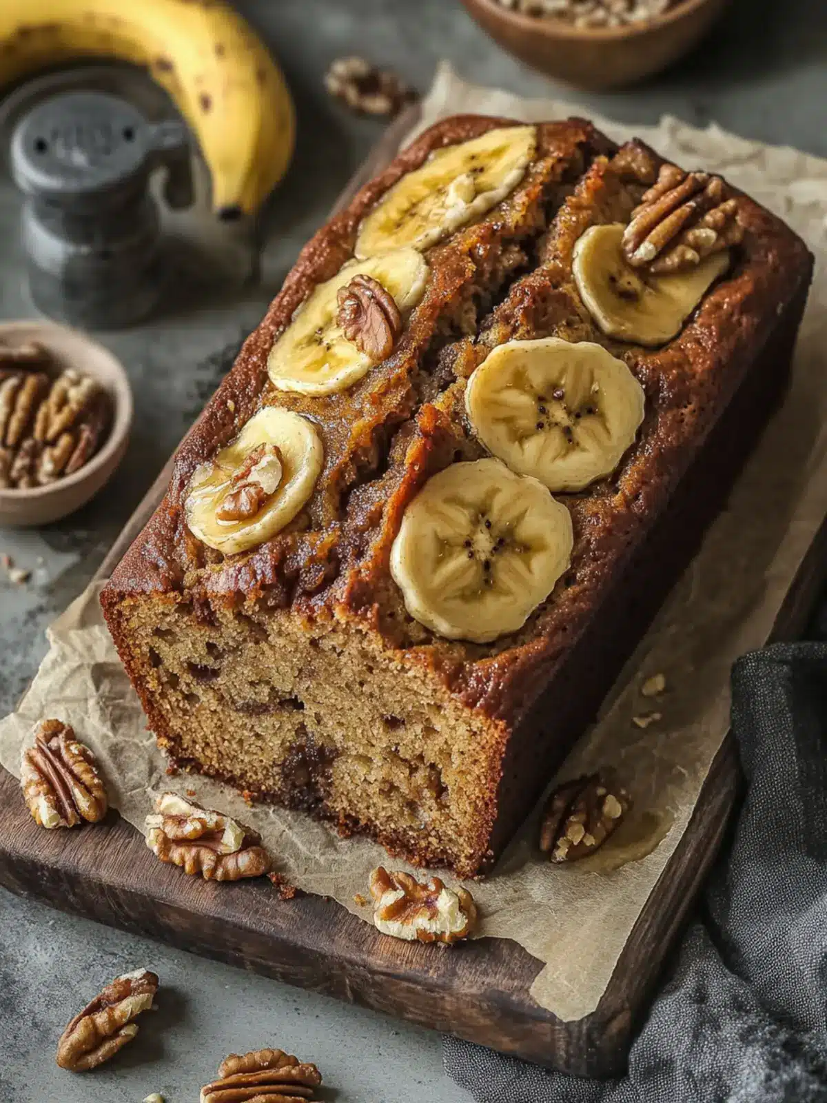 Delightful Banana Loaf with Walnuts for Cozy Afternoons 3 Banana Loaf with Walnuts