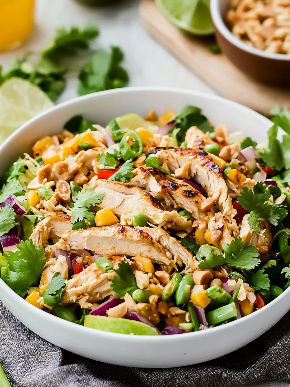 Savor Thai Chicken Salad with Peanut Dressing – Easy & Fresh! 4 Thai Chicken Salad with Peanut Dressing