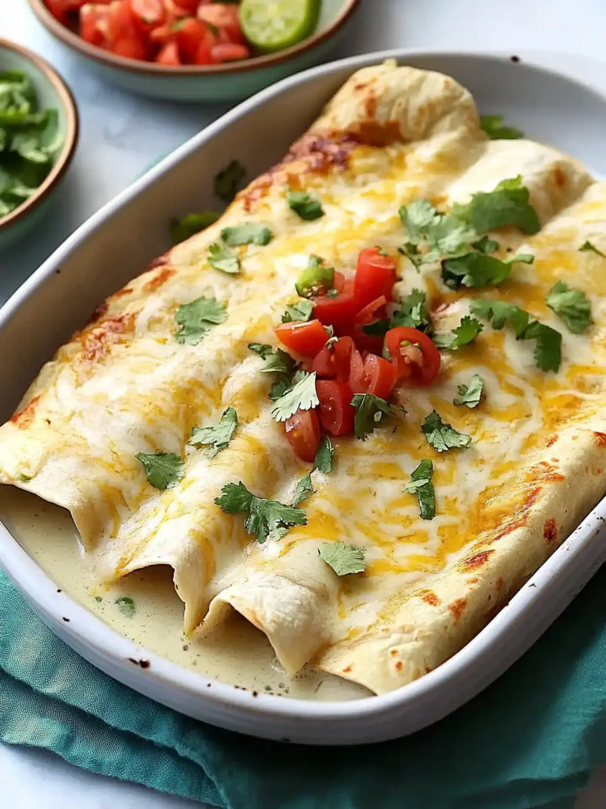 Creamy White Rotisserie Chicken Enchiladas for Easy Dinners 3 White Rotisserie Chicken Enchiladas
