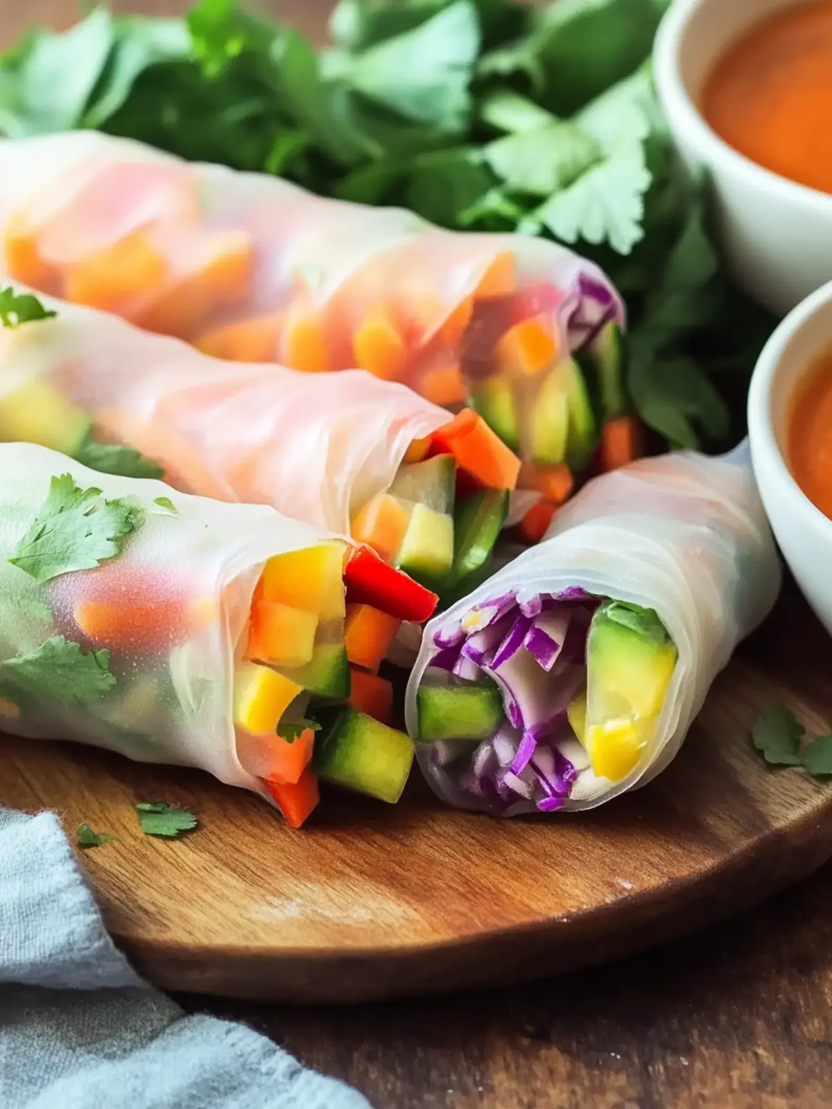 Rainbow Vegetable Spring Rolls with Spicy Sriracha-Mayo Delight 4 Rainbow Vegetable Spring Rolls