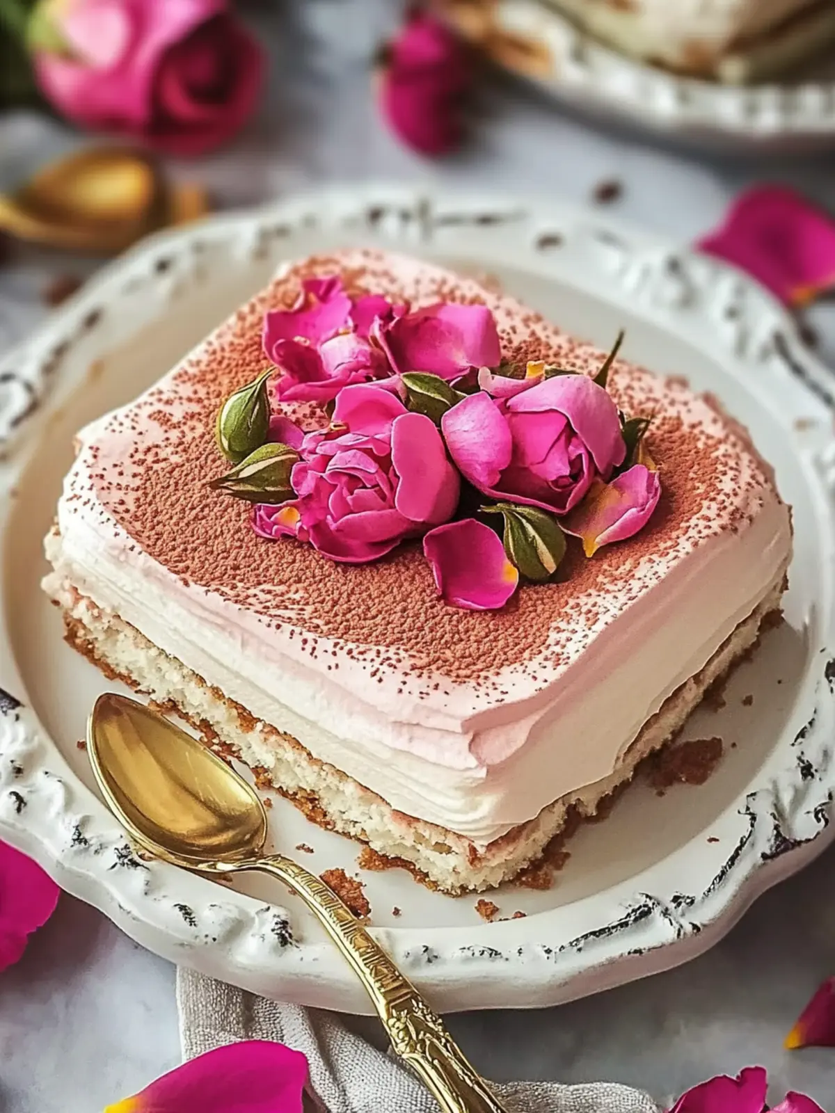 Heavenly Eggless Rose Tiramisu: No-Bake Floral Bliss 5 Rose Tiramisu