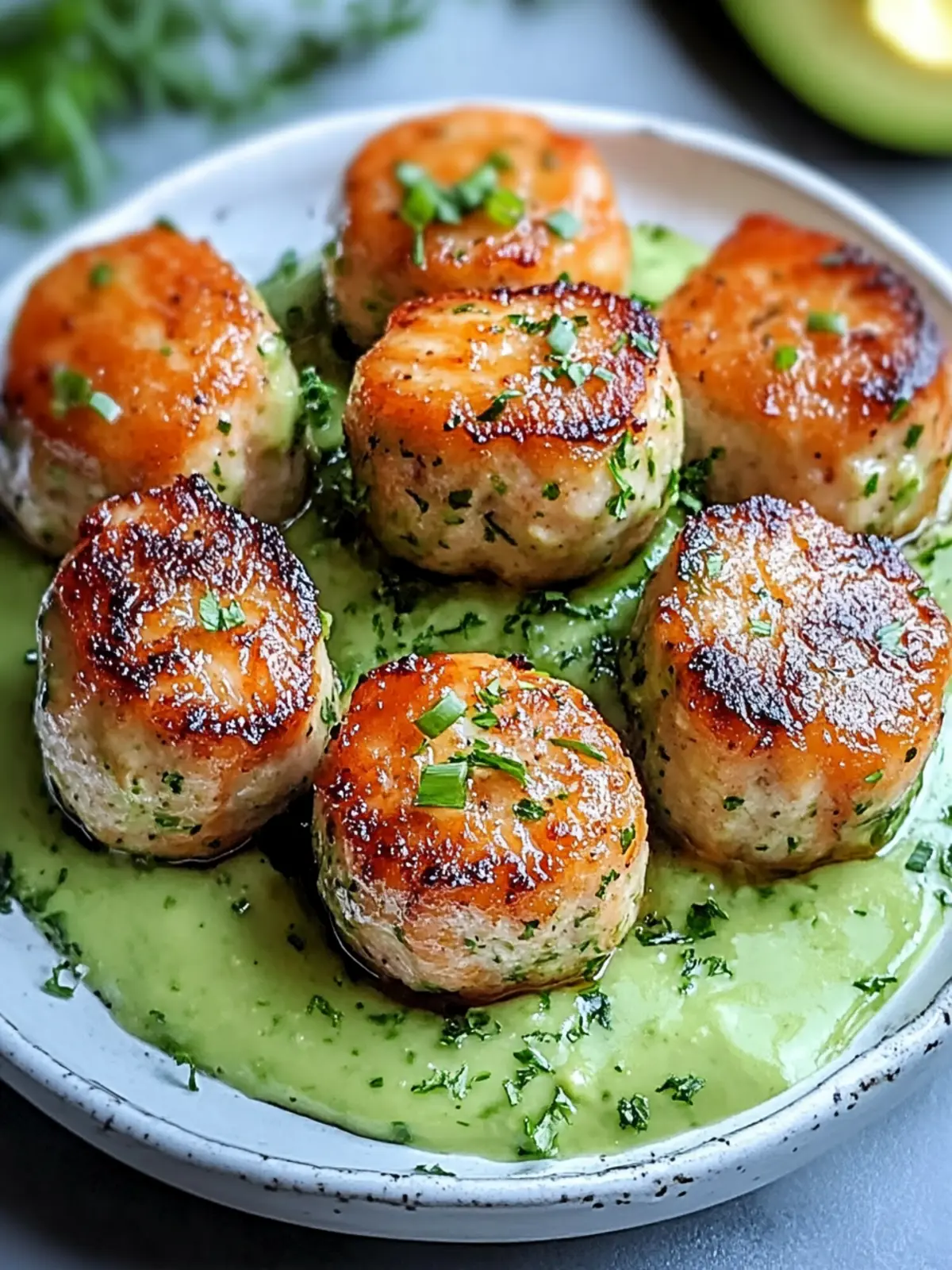 Savory Salmon Balls with Zesty Avocado Sauce Delight 2 Salmon Balls Avocado Sauce