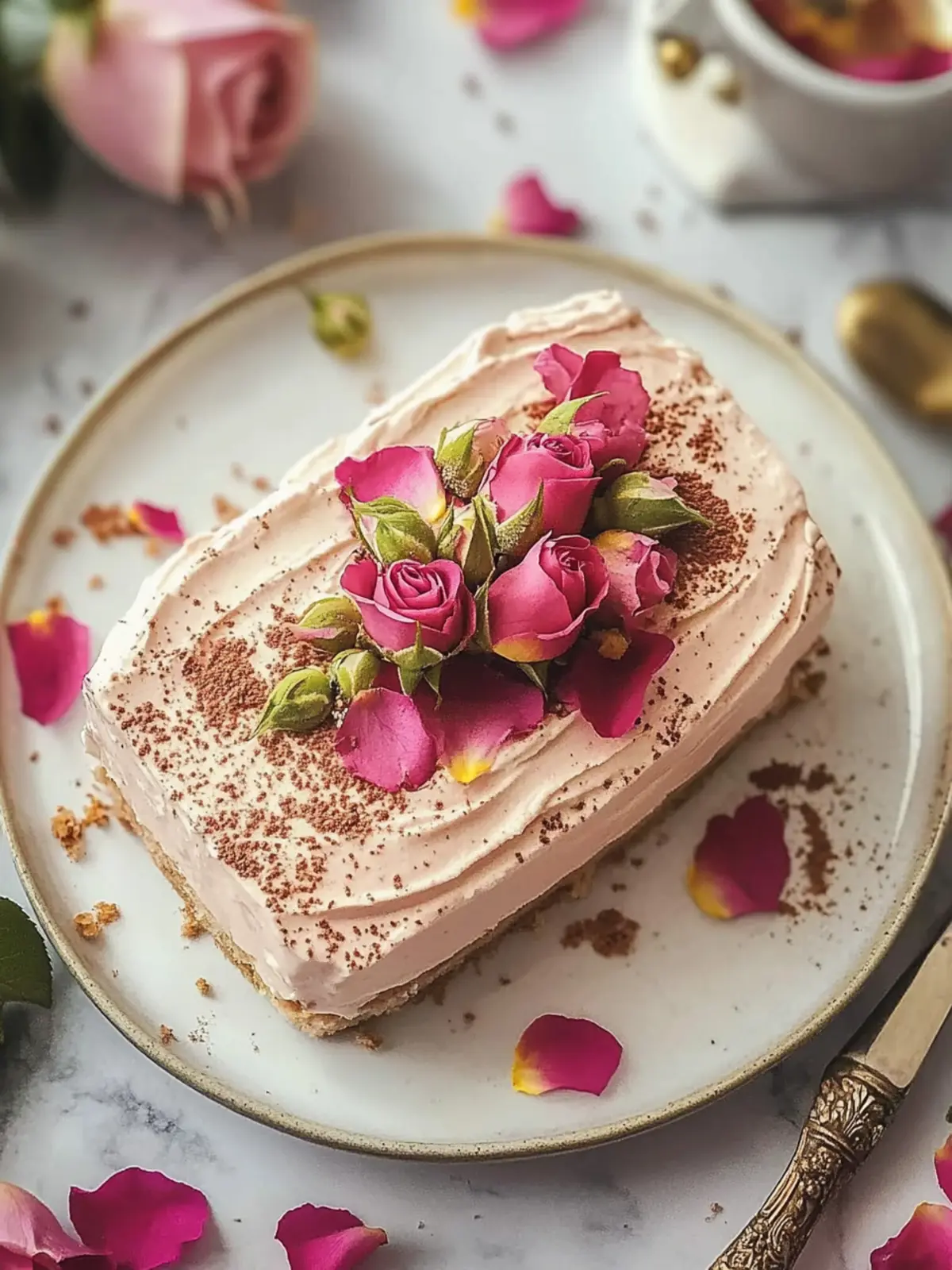 Heavenly Eggless Rose Tiramisu: No-Bake Floral Bliss 4 Rose Tiramisu