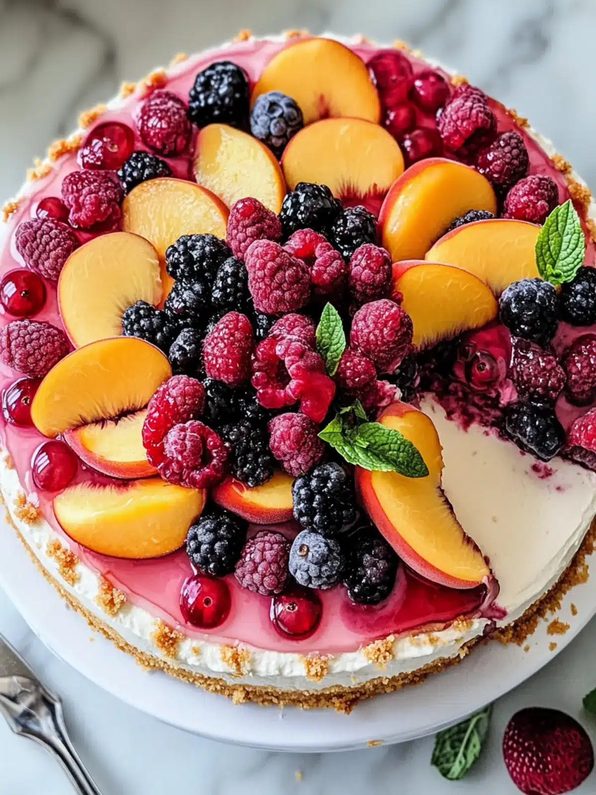 Delightful Summer Berry and Peach Cheesecake You’ll Love 3 Summer Berry and Peach Cheesecake