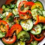 Crisp Cucumber Sweet Pepper Salad in 5 Minutes or Less 7 Cucumber Sweet Pepper Salad