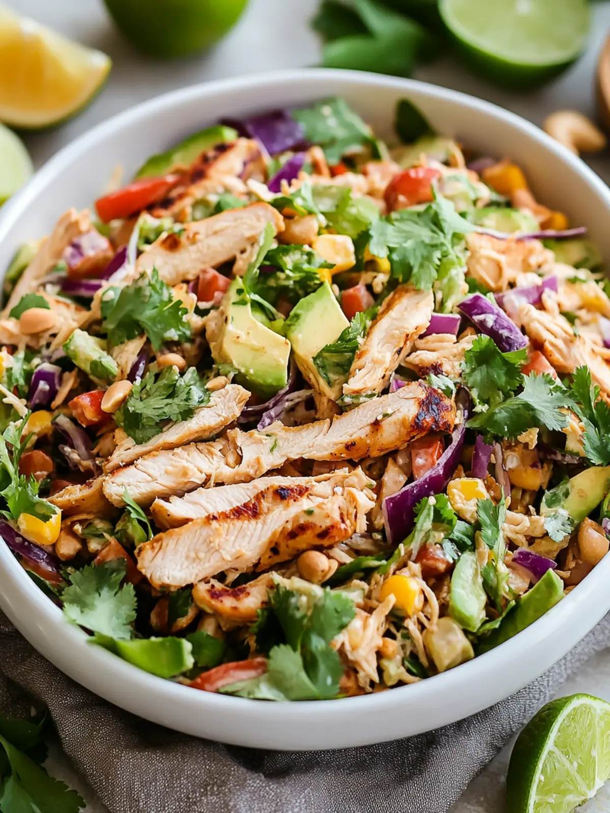 Savor Thai Chicken Salad with Peanut Dressing – Easy & Fresh! 2 Thai Chicken Salad with Peanut Dressing