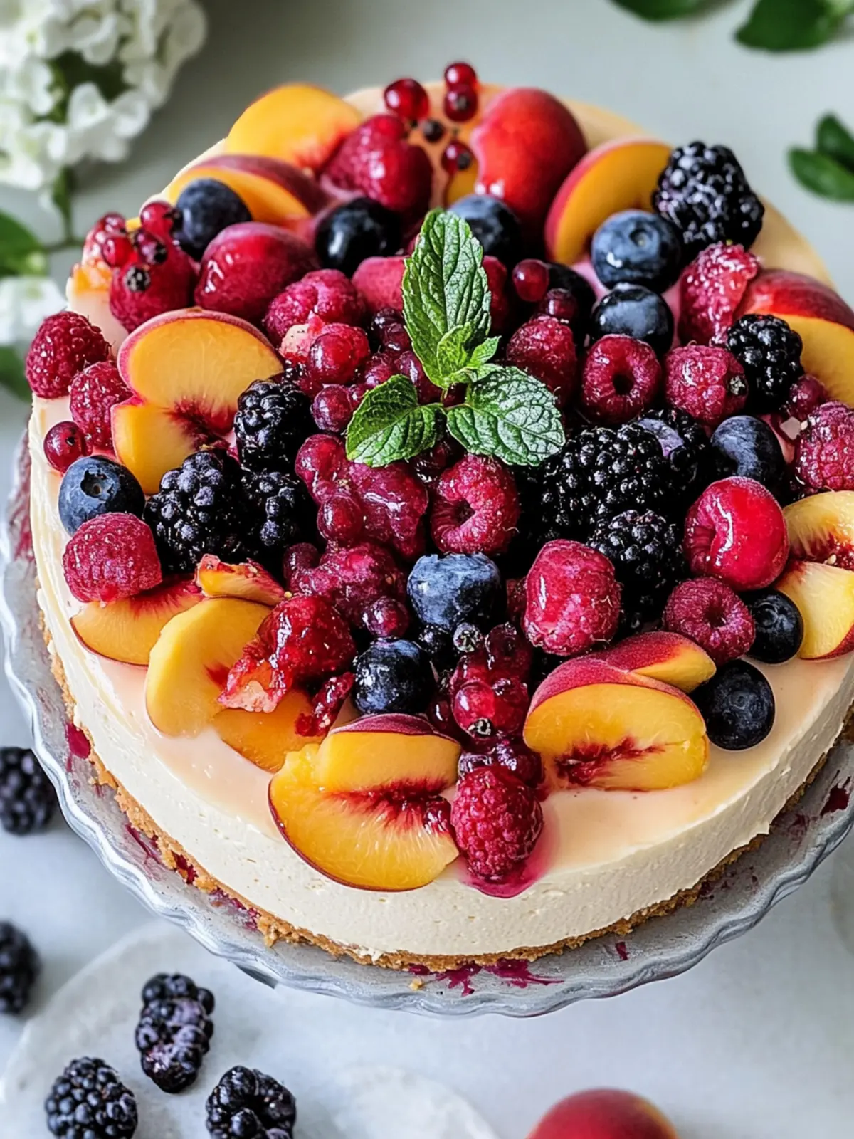 Delightful Summer Berry and Peach Cheesecake You’ll Love 2 Summer Berry and Peach Cheesecake