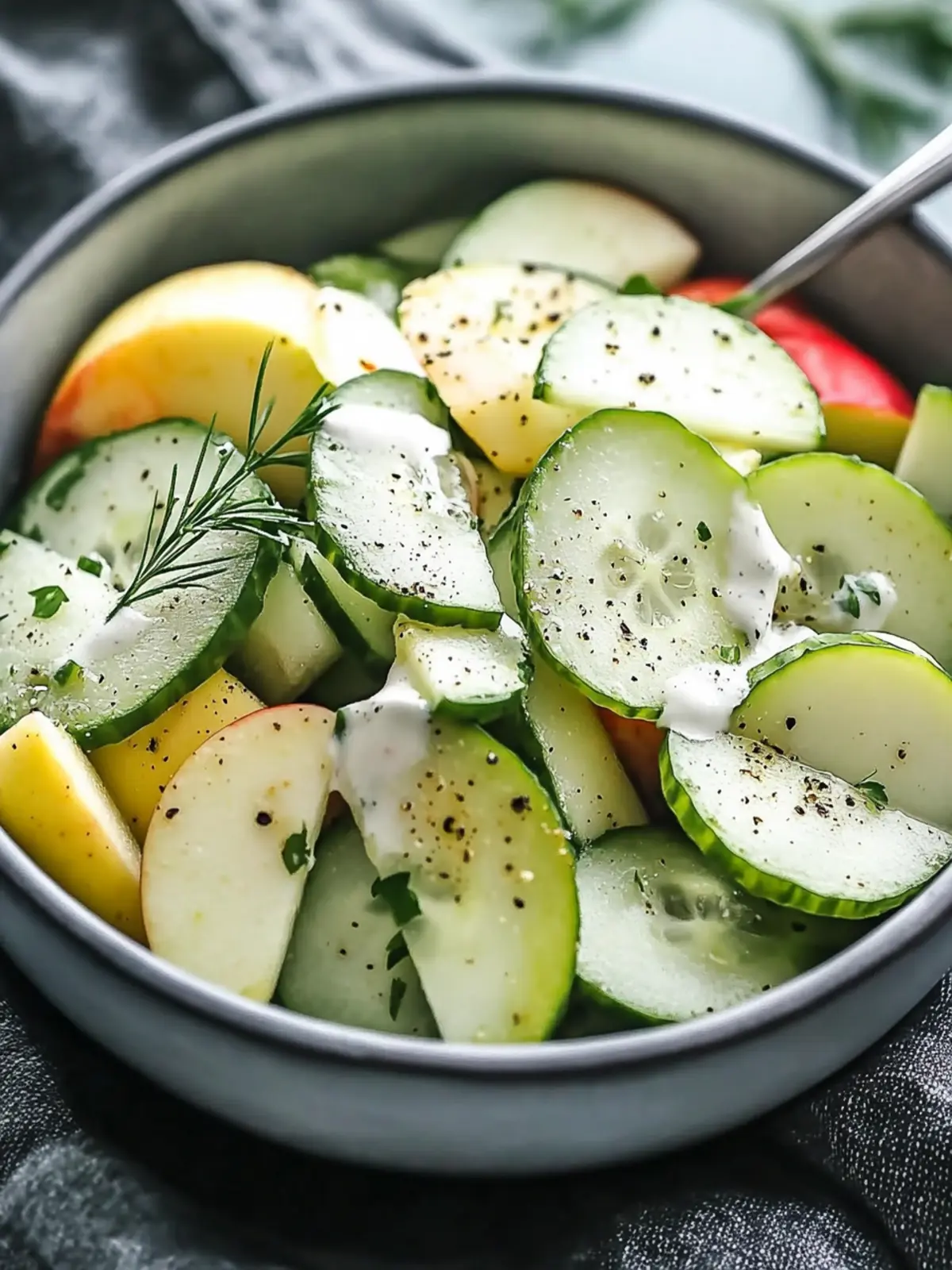 Zesty Apple Cucumber Salad with Creamy Yogurt Dressing Delight 2 Apple Cucumber Salad With Creamy Yogurt Dressing