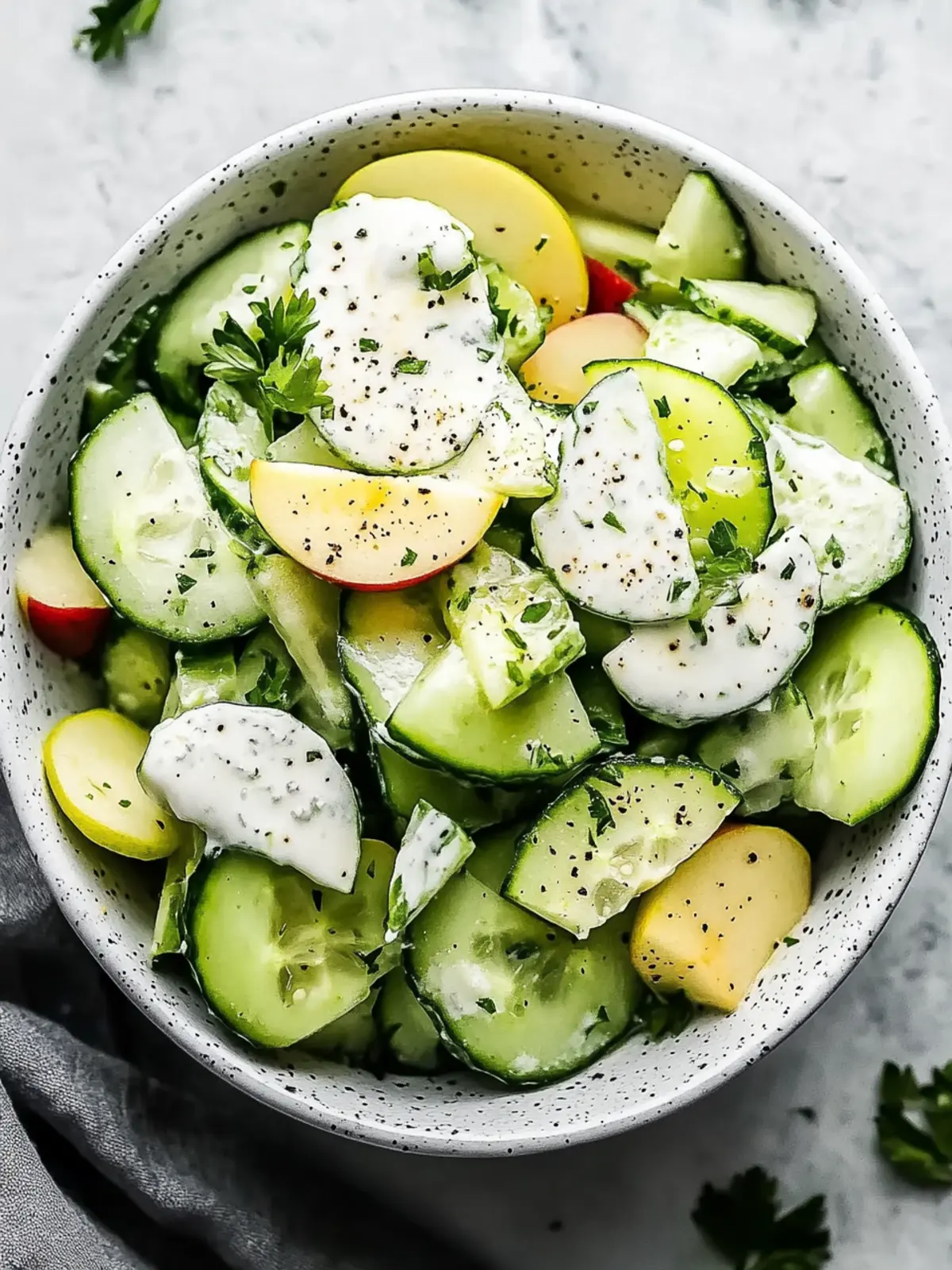 Zesty Apple Cucumber Salad with Creamy Yogurt Dressing Delight 3 Apple Cucumber Salad With Creamy Yogurt Dressing