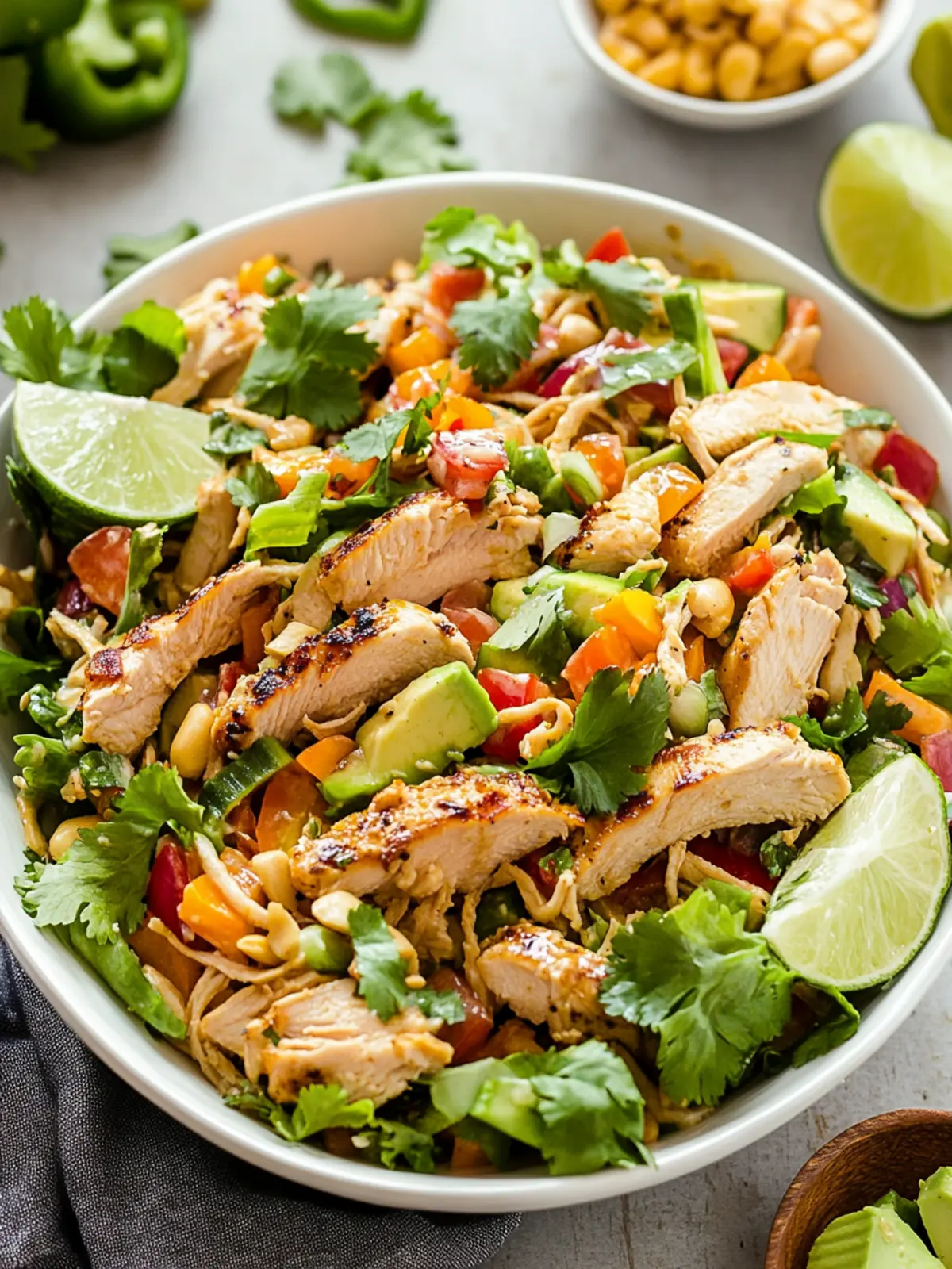Savor Thai Chicken Salad with Peanut Dressing – Easy & Fresh! 3 Thai Chicken Salad with Peanut Dressing