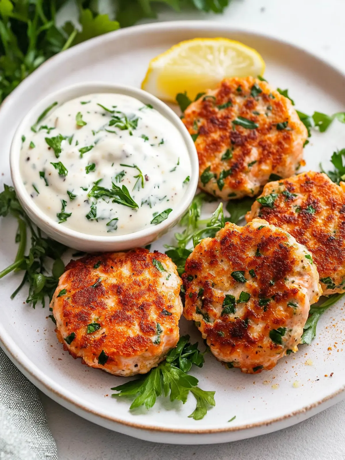 Irresistible Salmon Patties with Dreams of Creamy Lemon-Garlic Sauce 5 Salmon Patties with Creamy Lemon-Garlic Sauce