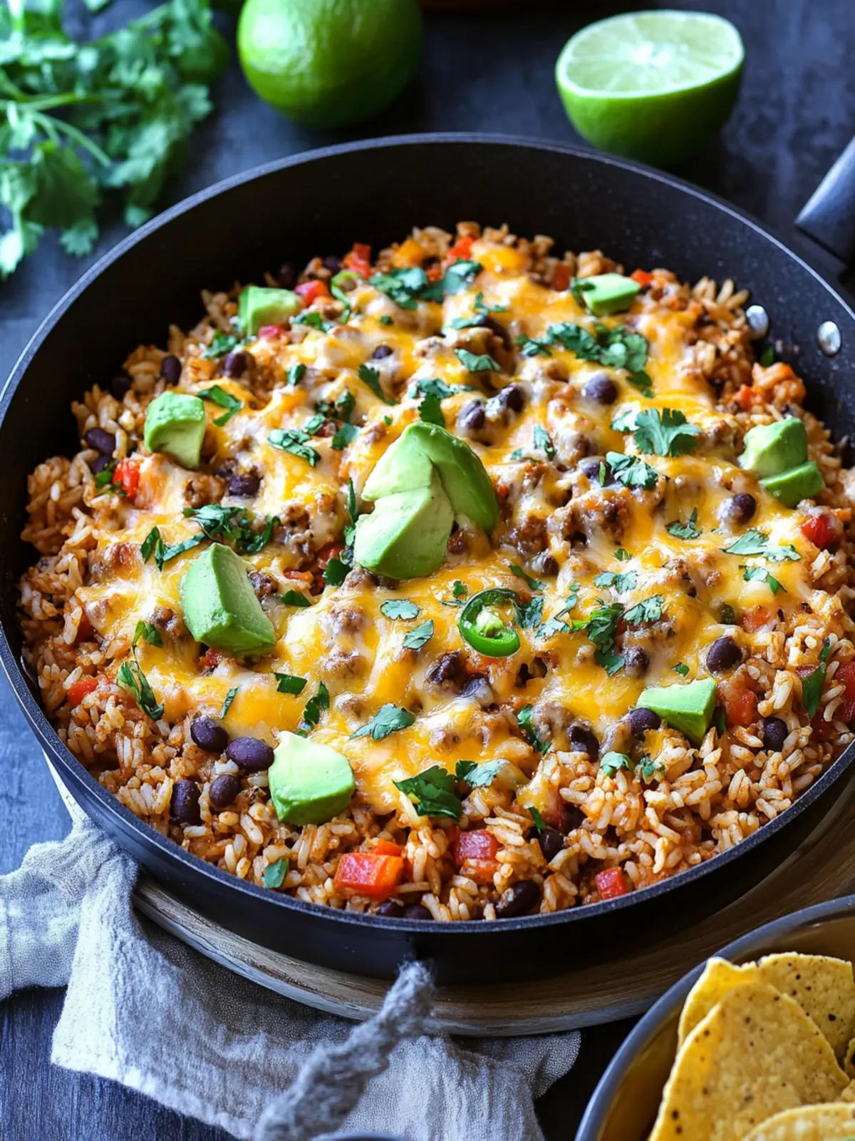 Cheesy Taco Rice Skillet: Quick Comfort for Taco Lovers 3 Cheesy Taco Rice Skillet