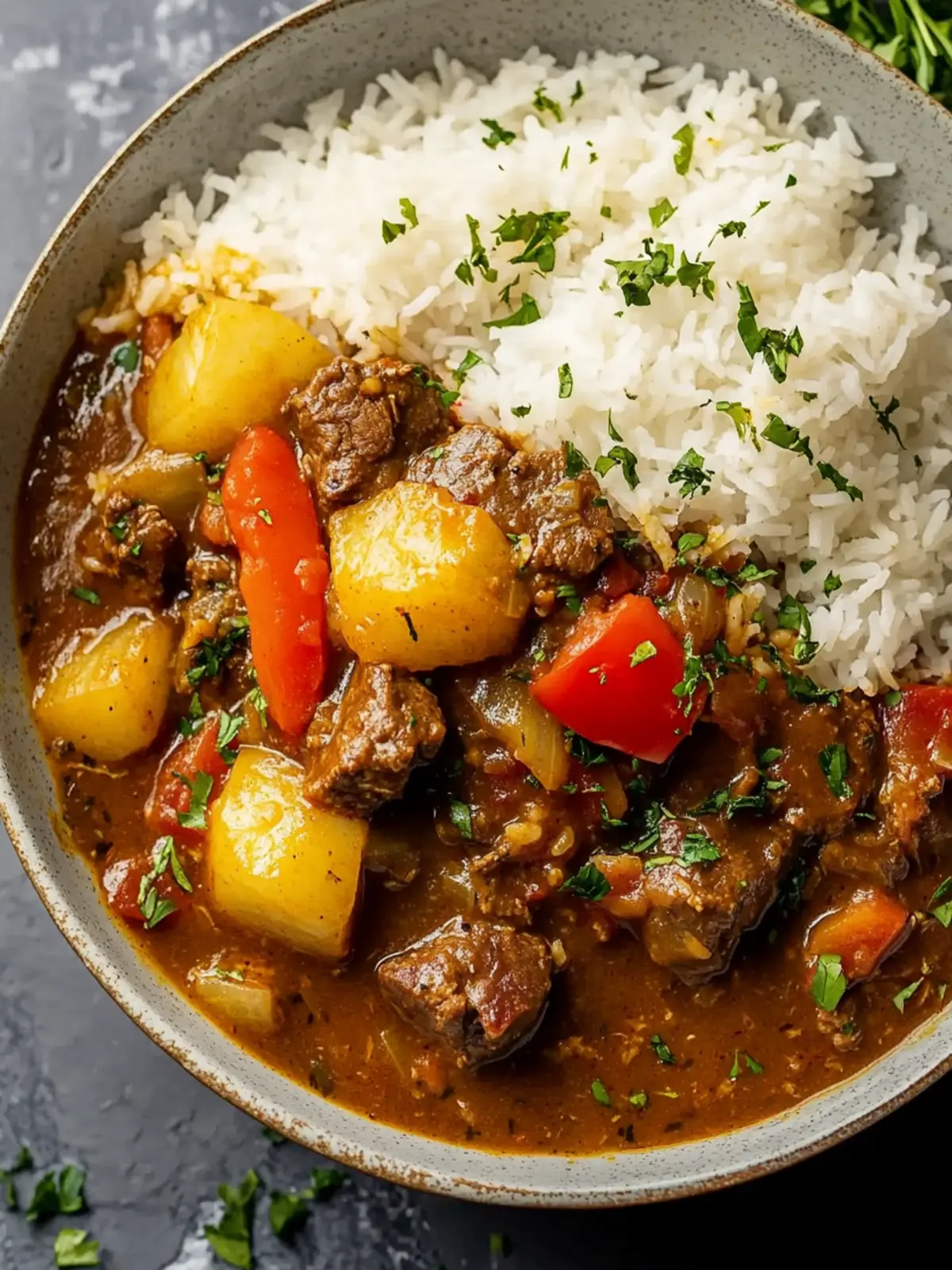 Soul-Warming Caribbean-Style Beef Stew with Rice Delight 2 Caribbean-Style Beef Stew with Rice