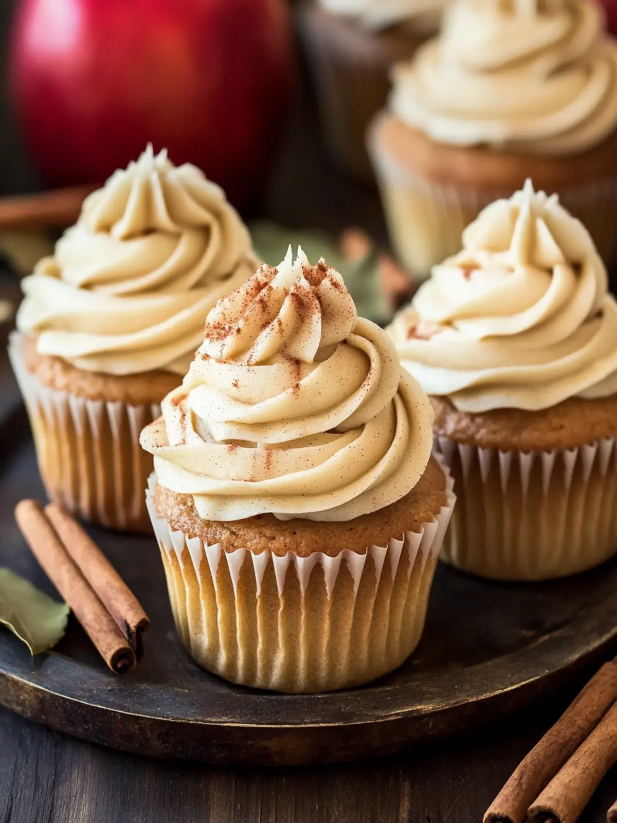 Delicious Apple Cider Cupcakes with Spiced Buttercream Frosting 2 Apple Cider Cupcakes with Spiced Buttercream Frosting