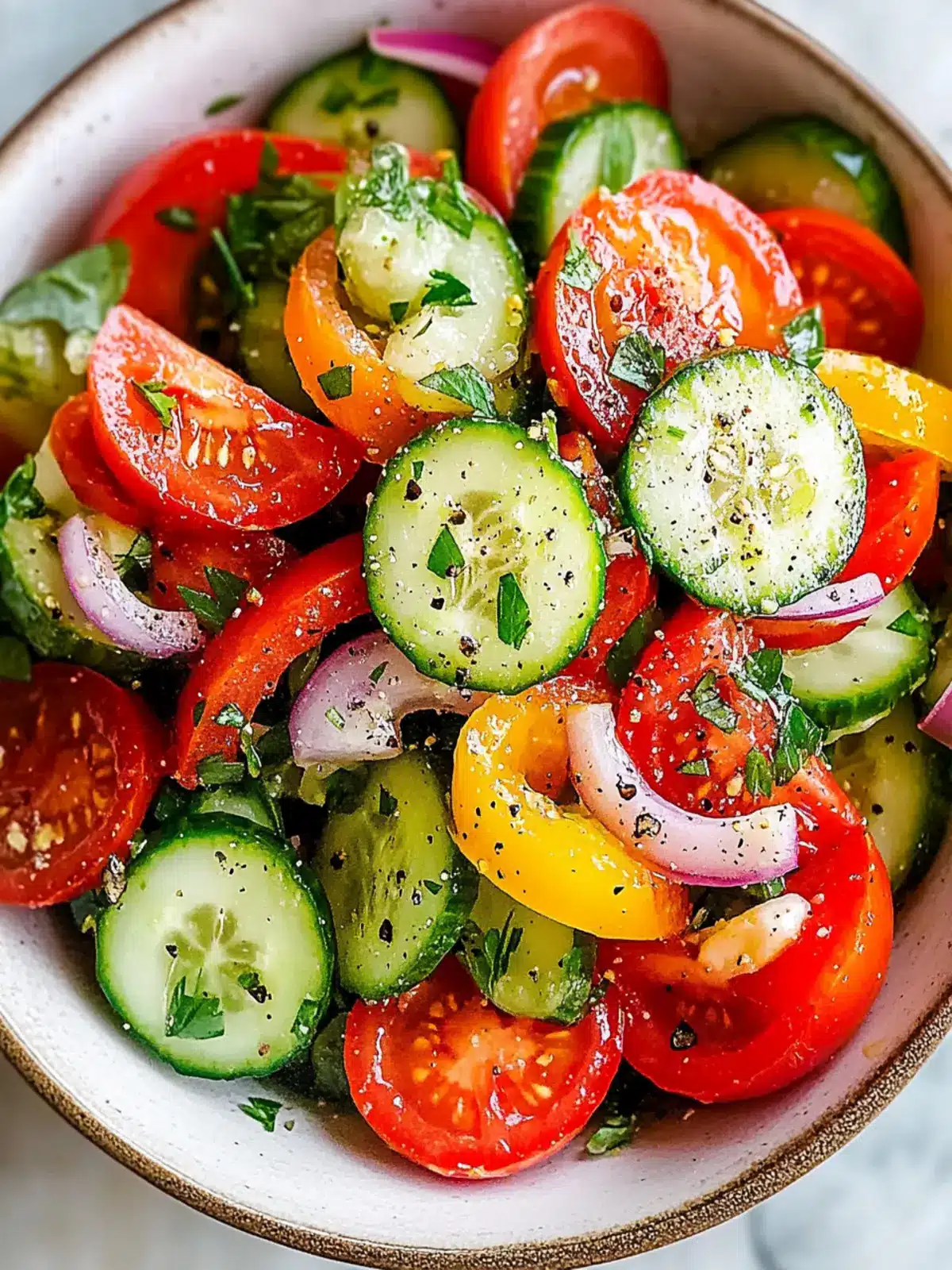 Vibrant Tomato Cucumber Salad for Refreshing Summer Bliss 3 Tomato Cucumber Salad