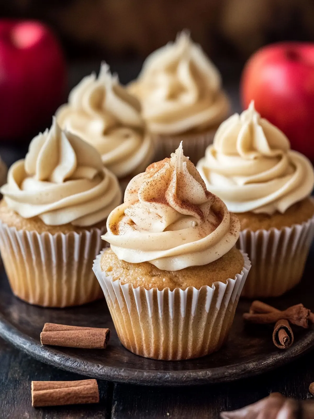 Delicious Apple Cider Cupcakes with Spiced Buttercream Frosting 3 Apple Cider Cupcakes with Spiced Buttercream Frosting