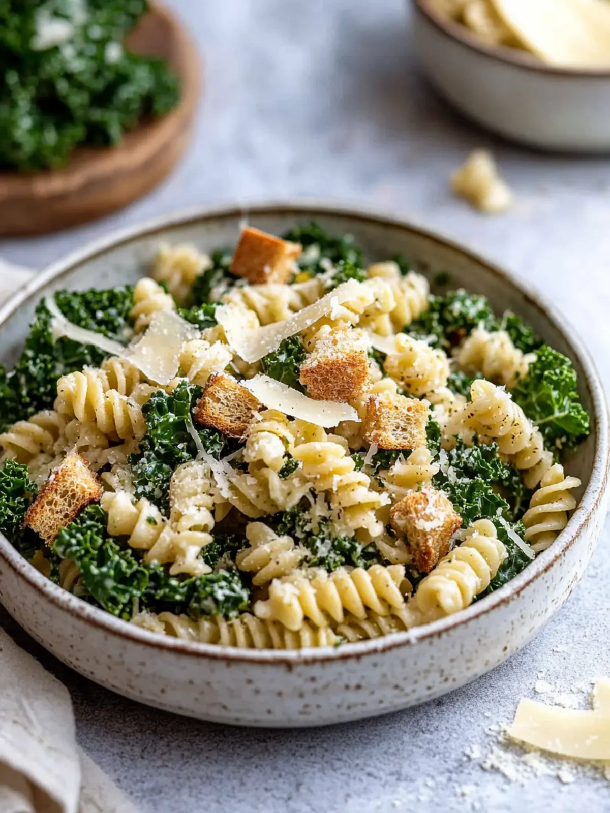 Delicious Kale Caesar Pasta Salad for Easy Healthy Meals 3 Kale Caesar Pasta Salad