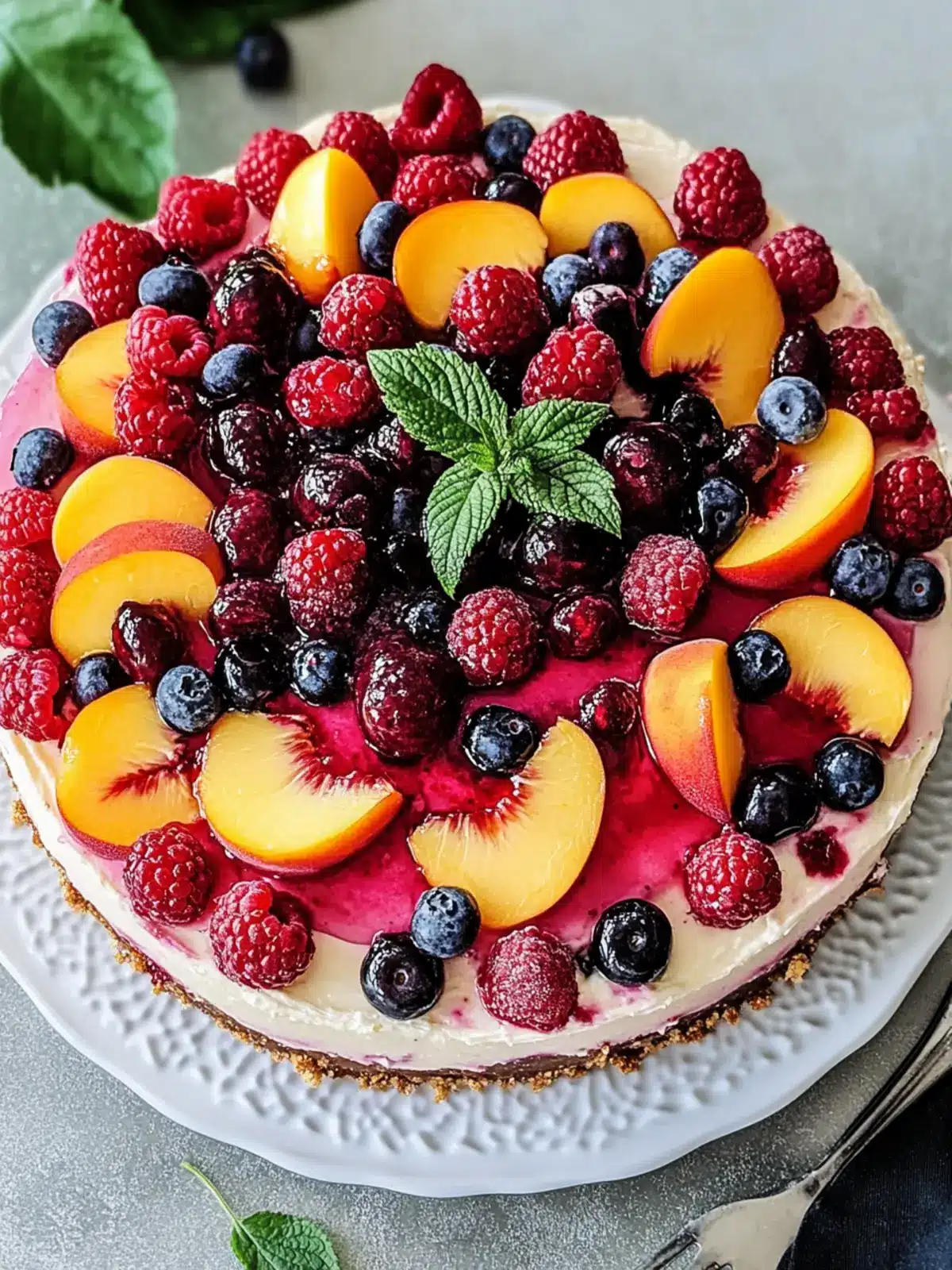 Delightful Summer Berry and Peach Cheesecake You’ll Love 4 Summer Berry and Peach Cheesecake