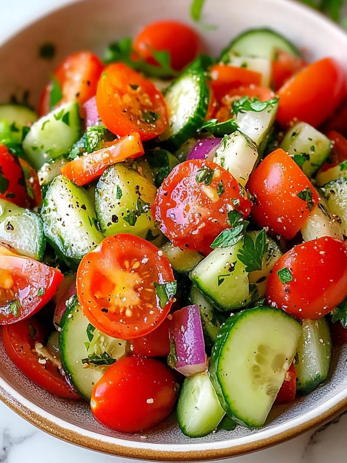 Vibrant Tomato Cucumber Salad for Refreshing Summer Bliss 2 Tomato Cucumber Salad