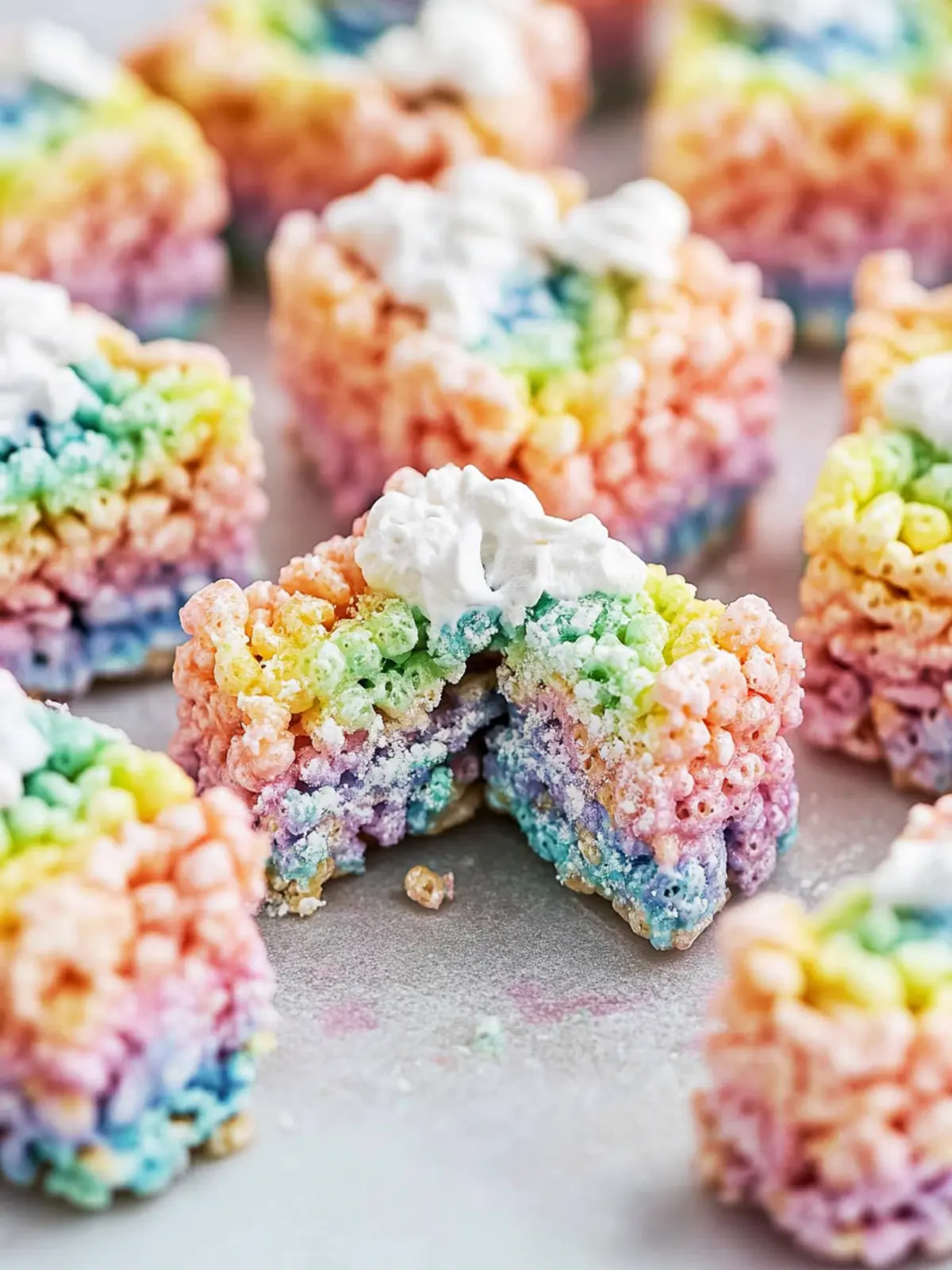 Rainbow Rice Krispies Treats That Will Brighten Your Day 4 Rainbow Rice Krispies