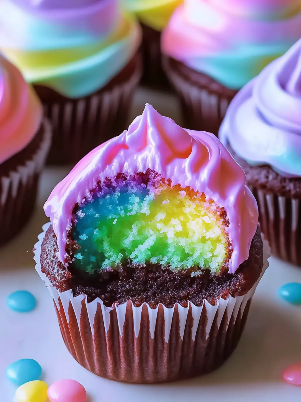 Colorful Rainbow Cupcakes That Will Brighten Any Celebration 5 Rainbow Cupcakes