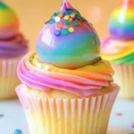 Delicious Rainbow Mirror Glaze Cupcakes to Brighten Your Day 7 Rainbow Mirror Glaze Cupcakes