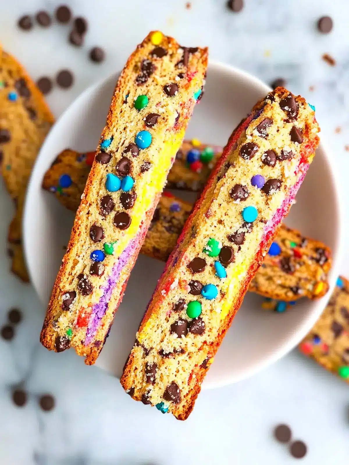 Chocolate Chip Rainbow Biscotti for Festive Fun and Flavor 2 Chocolate Chip Rainbow Biscotti
