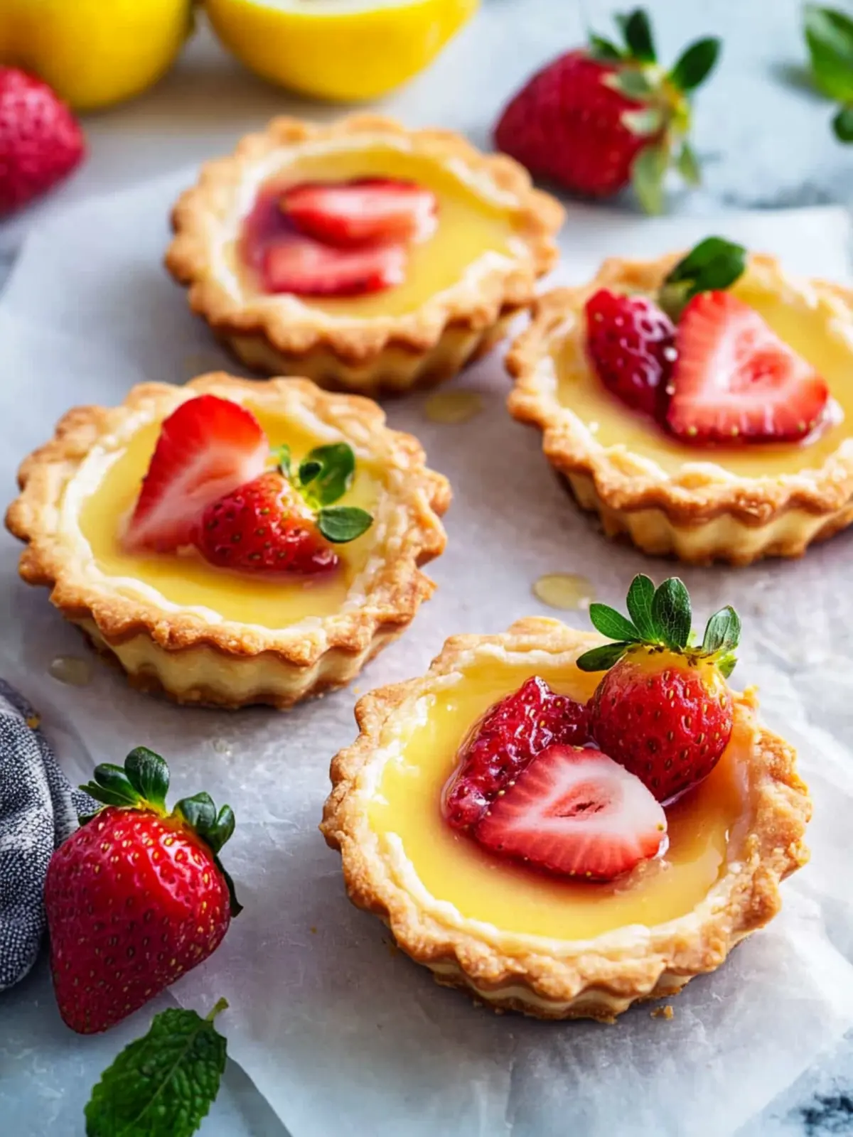 Strawberry Honey Custard Tarts with Lemon Curd for Spring Bliss 5 Strawberry Honey Custard Tarts with Lemon Curd
