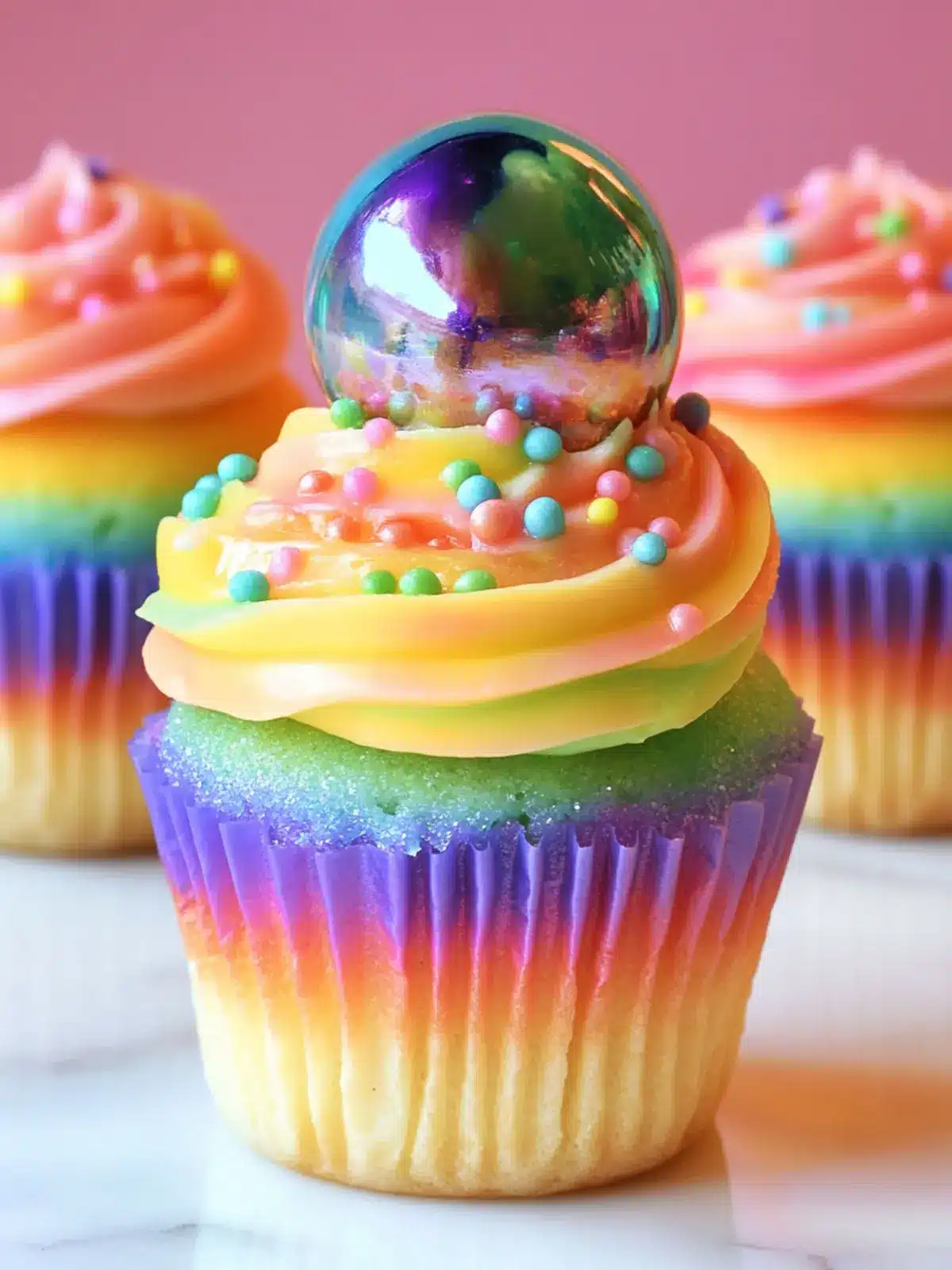 Delicious Rainbow Mirror Glaze Cupcakes to Brighten Your Day 3 Rainbow Mirror Glaze Cupcakes