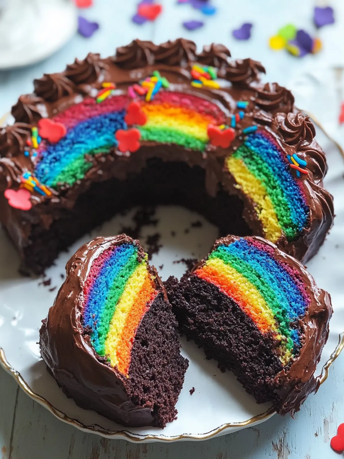 Chocolate Rainbow Cake: A Fun Twist on Classic Desserts 2 Chocolate Rainbow Cake