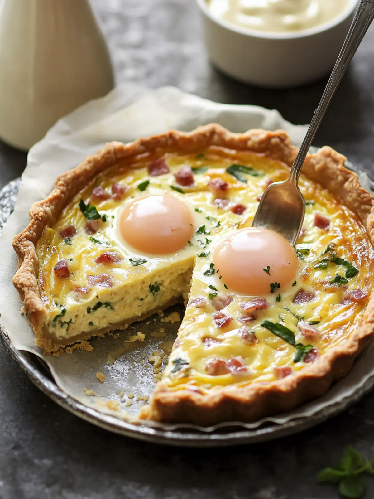 Delicious Eggs Benedict Quiche with Easy Hollandaise Sauce 4 Eggs Benedict Quiche with Hollandaise Sauce