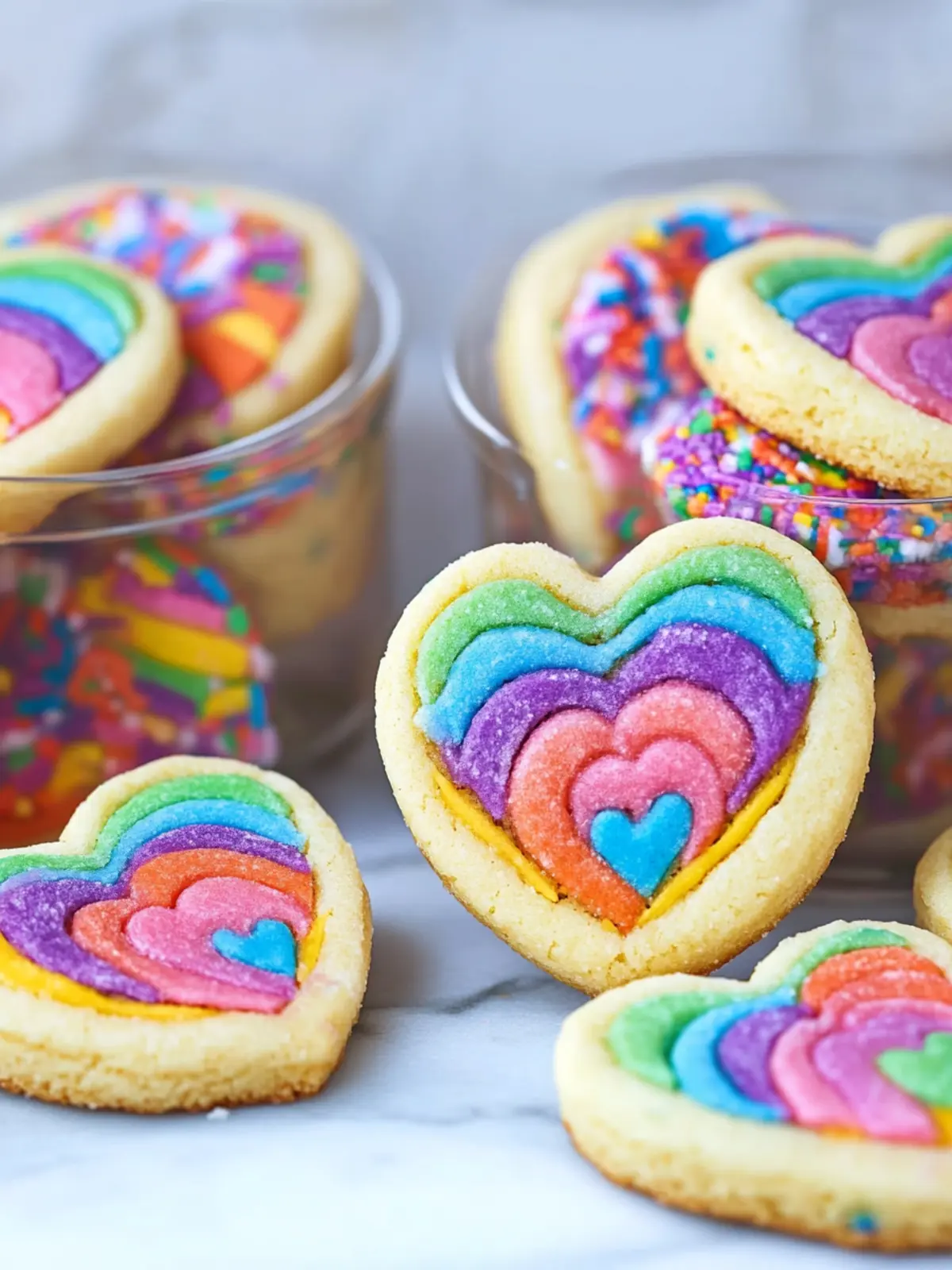 Bake Colorful Rainbow Heart Cookies for Joyful Celebrations 5 Rainbow Heart Cookies
