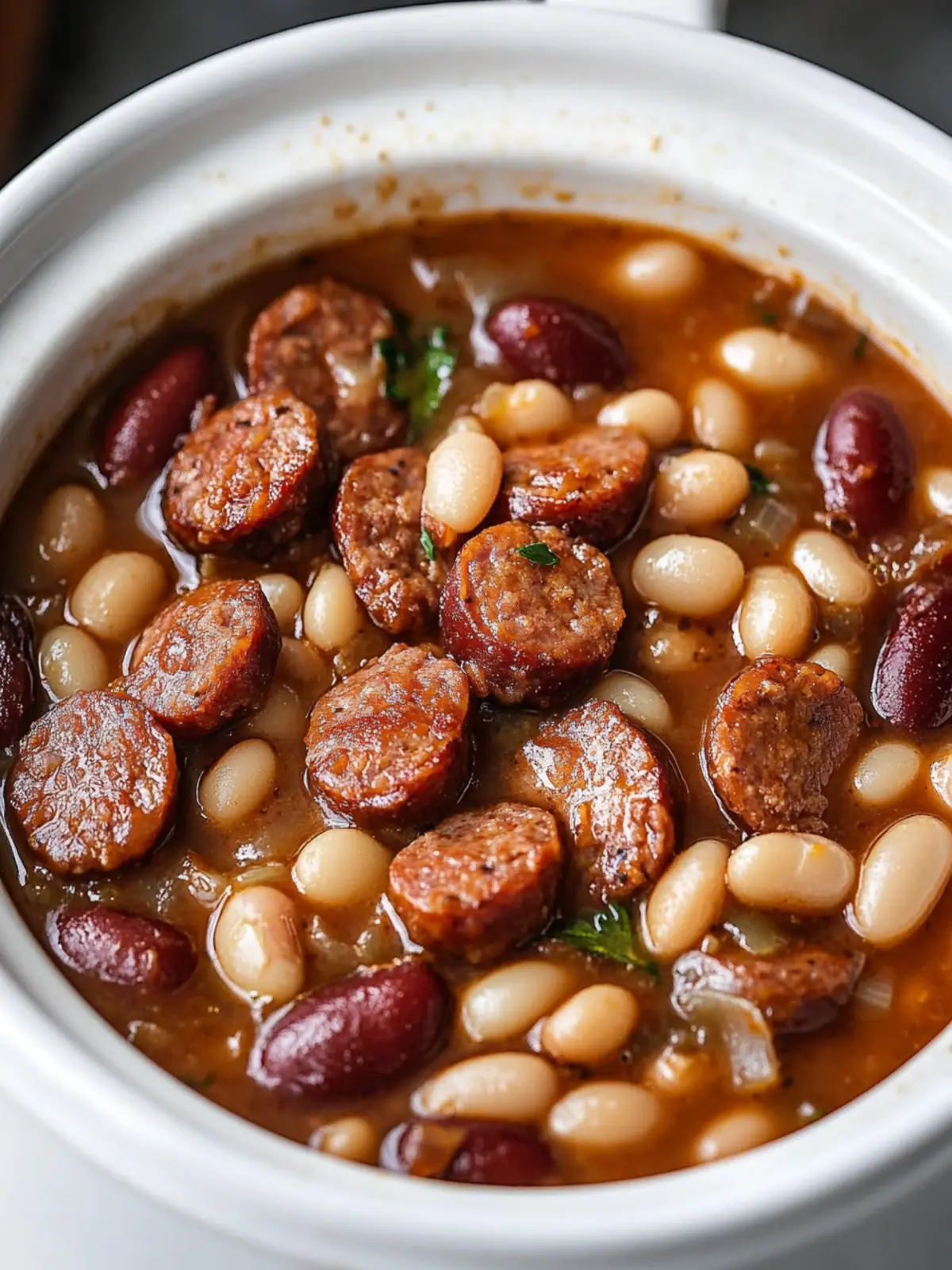 Savory Slow Cooker 4-Ingredient Sausage and Beans Delight 5 Slow Cooker 4-Ingredient Sausage and Beans