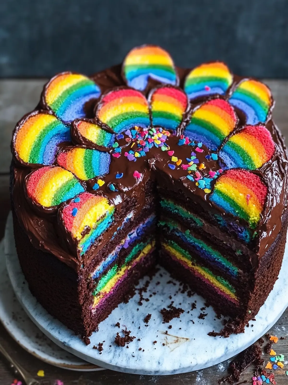 Chocolate Rainbow Cake: A Fun Twist on Classic Desserts 3 Chocolate Rainbow Cake