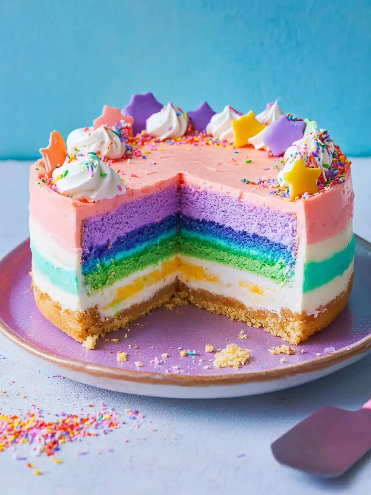 Colorful Rainbow Cheesecake That Dazzles Every Occasion 4 Rainbow Cheesecake